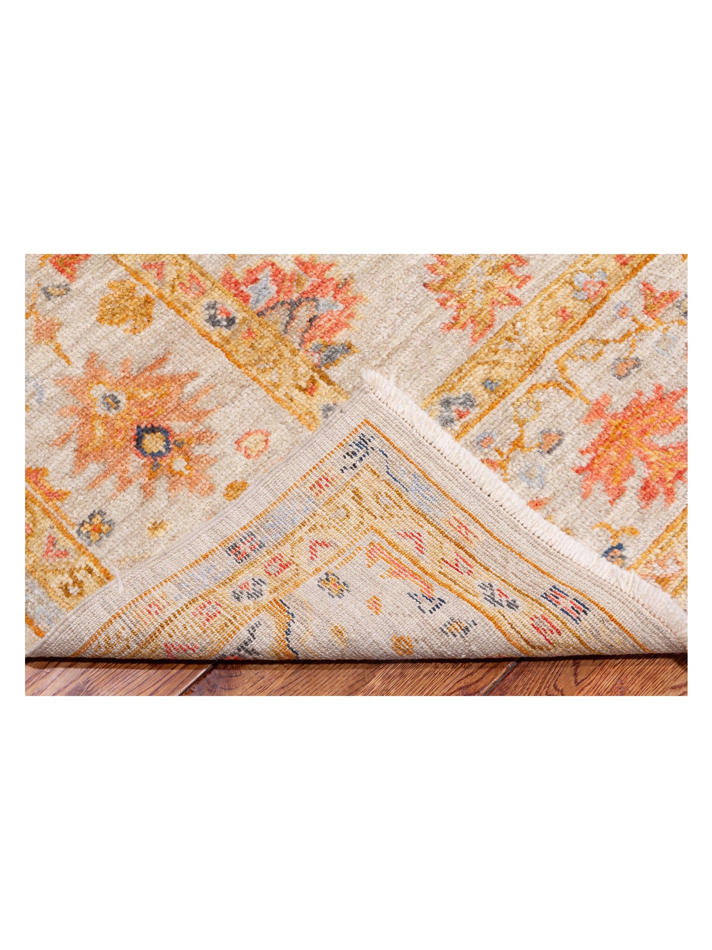 Angora Oushak 148161 Ivory Ivory 8x9.6 Hand Knotted Rug