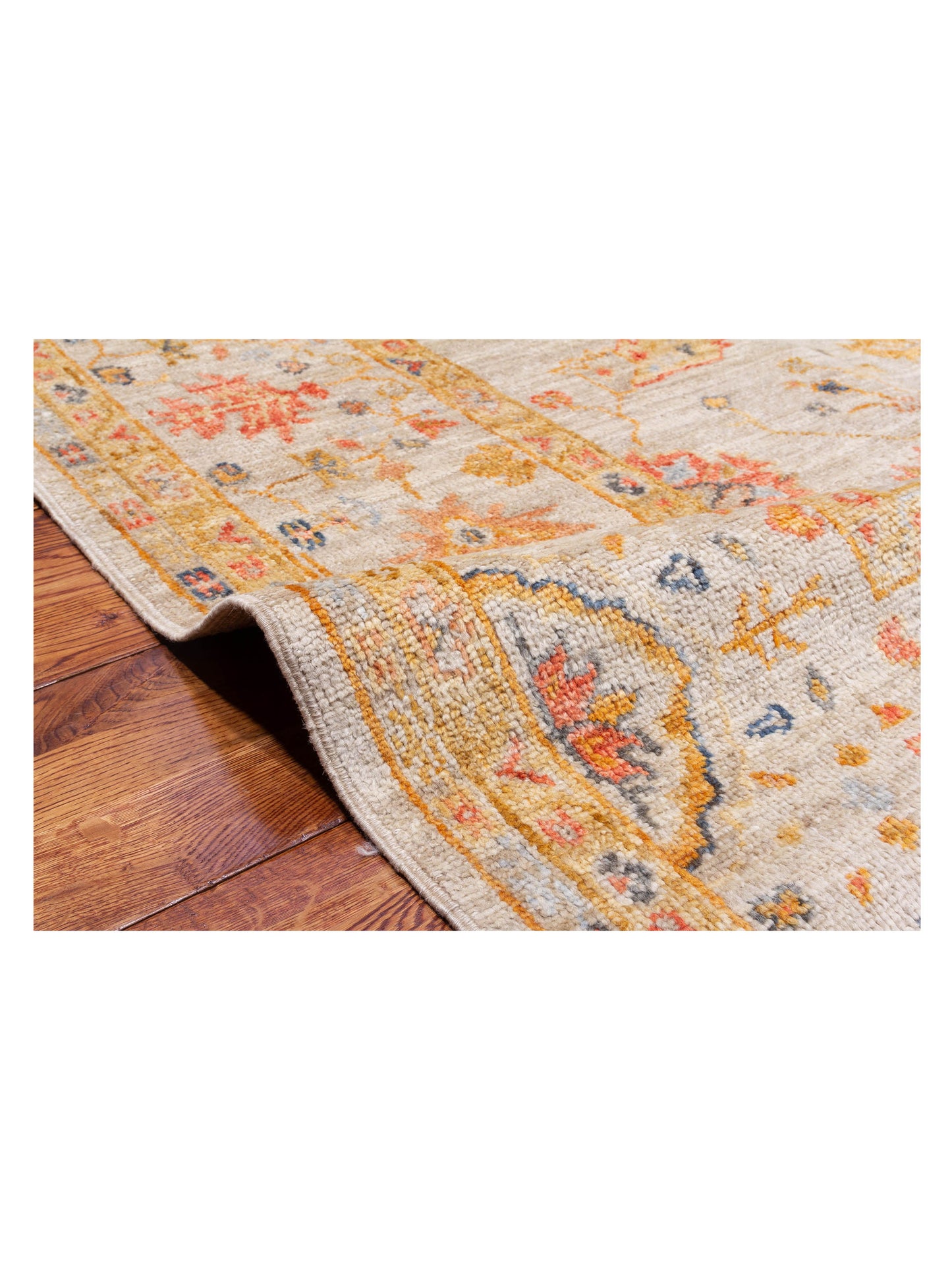 Angora Oushak 148161 Ivory Ivory 8x9.6 Hand Knotted Rug