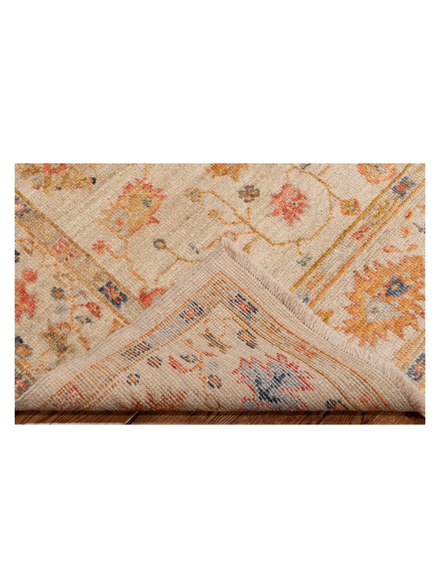 Angora Oushak 148187 Ivory Ivory 4.10x6.10 Hand Knotted Rug
