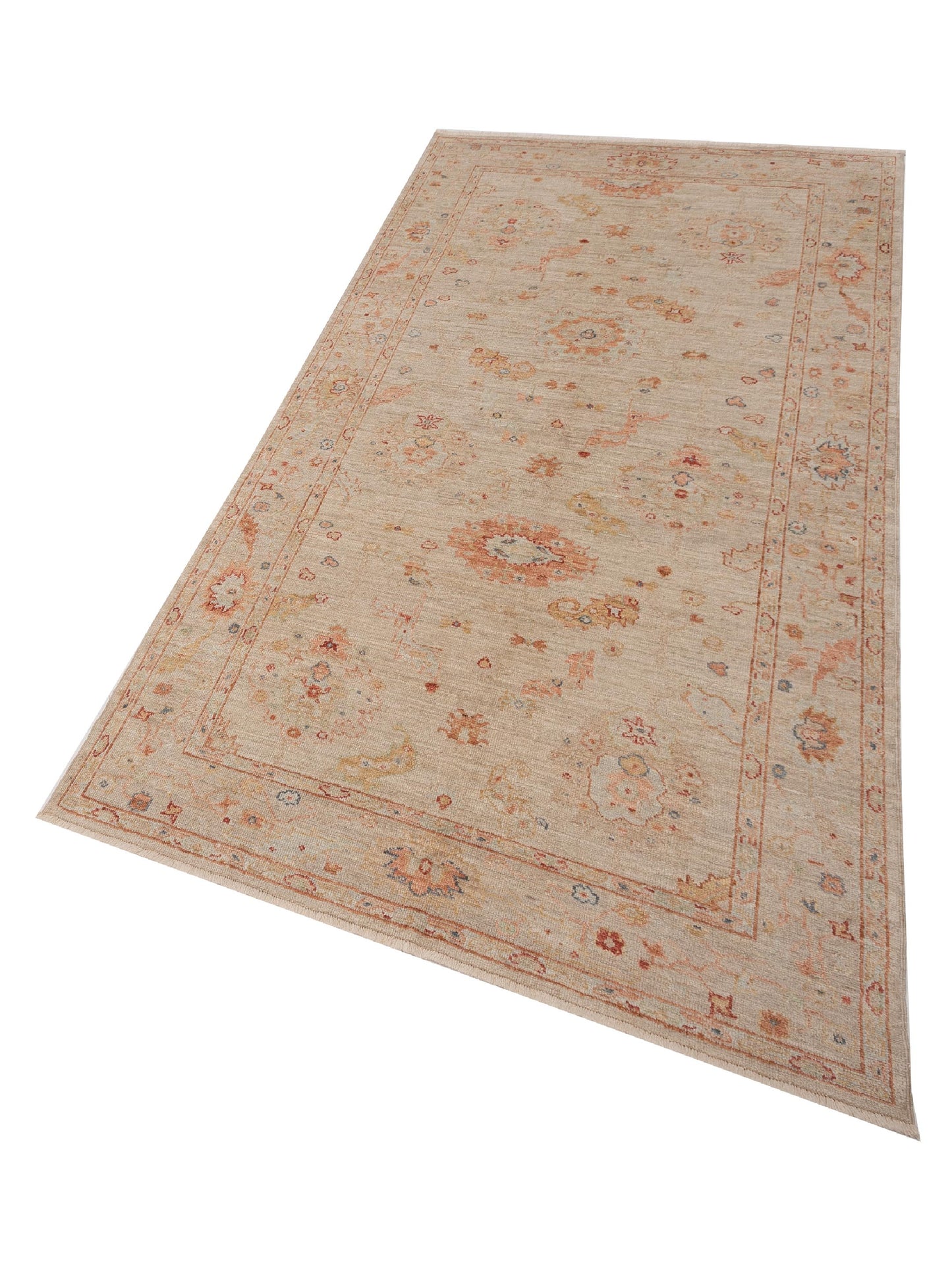 Angora Oushak 148188 Ivory Silver 6x11.5 Hand Knotted Rug