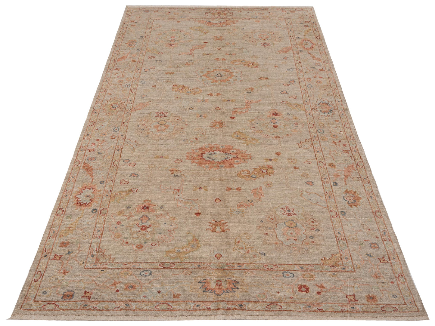 Angora Oushak 148188 Ivory Silver 6x11.5 Hand Knotted Rug