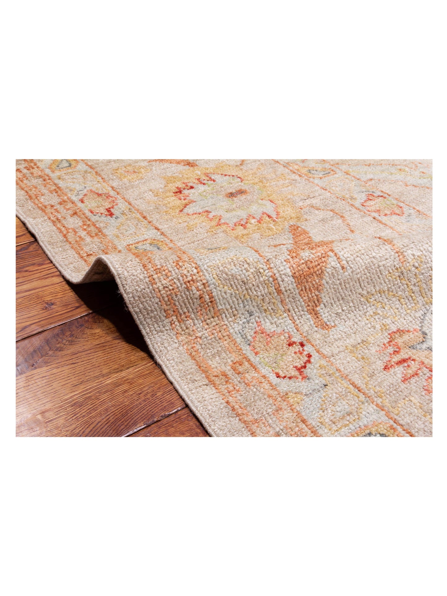 Angora Oushak 148191 Ivory Silver 10.4x13.6 Hand Knotted Rug