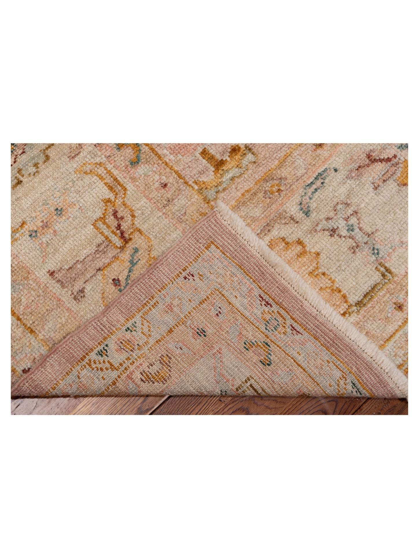 Angora Oushak 148207 Pink Ivory 8.4x9.5 Hand Knotted Rug