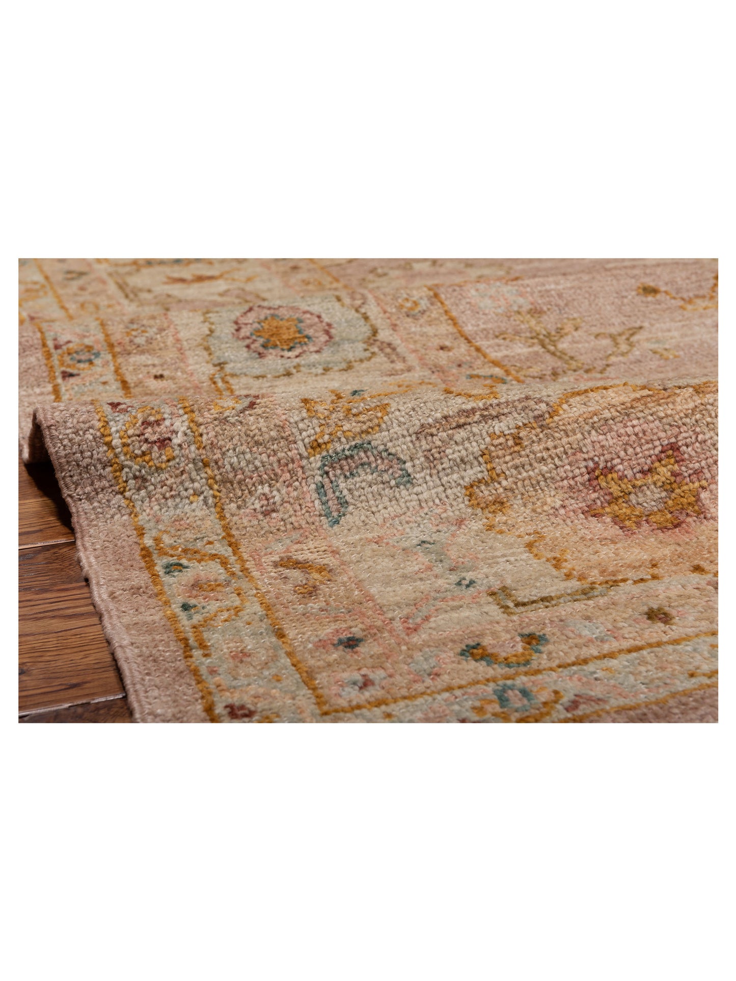 Angora Oushak 148207 Pink Ivory 8.4x9.5 Hand Knotted Rug