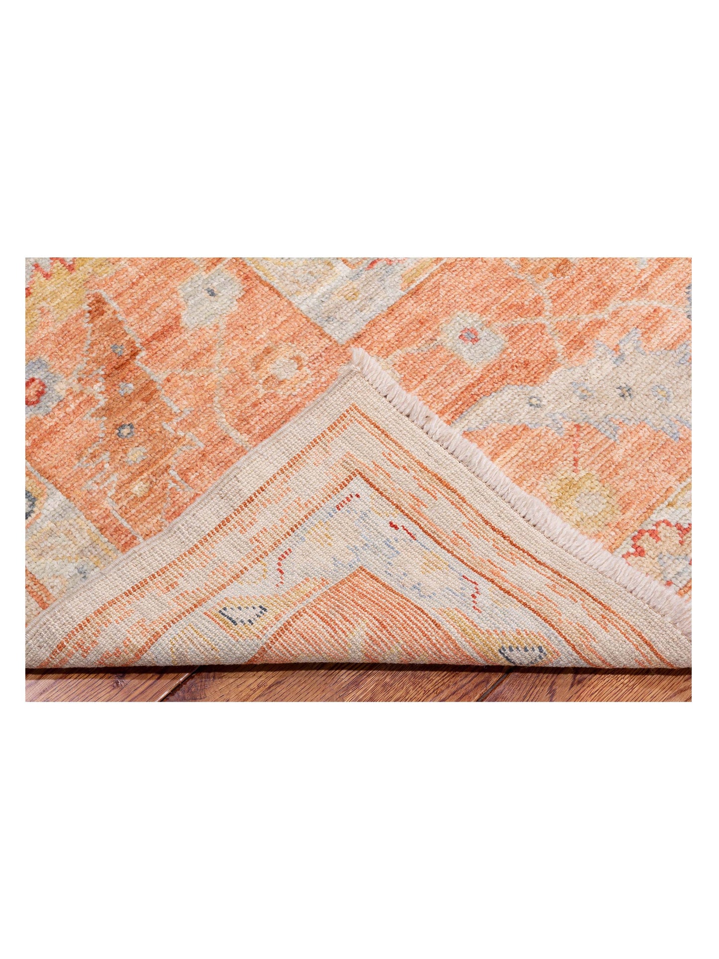 Angora Oushak 148214 Ivory Pink 10.1x13.4 Hand Knotted Rug