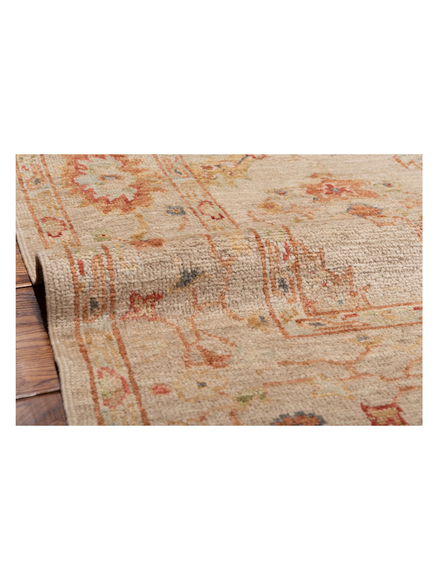 Angora Oushak 148217 Ivory Silver 6.1x11.2 Hand Knotted Rug