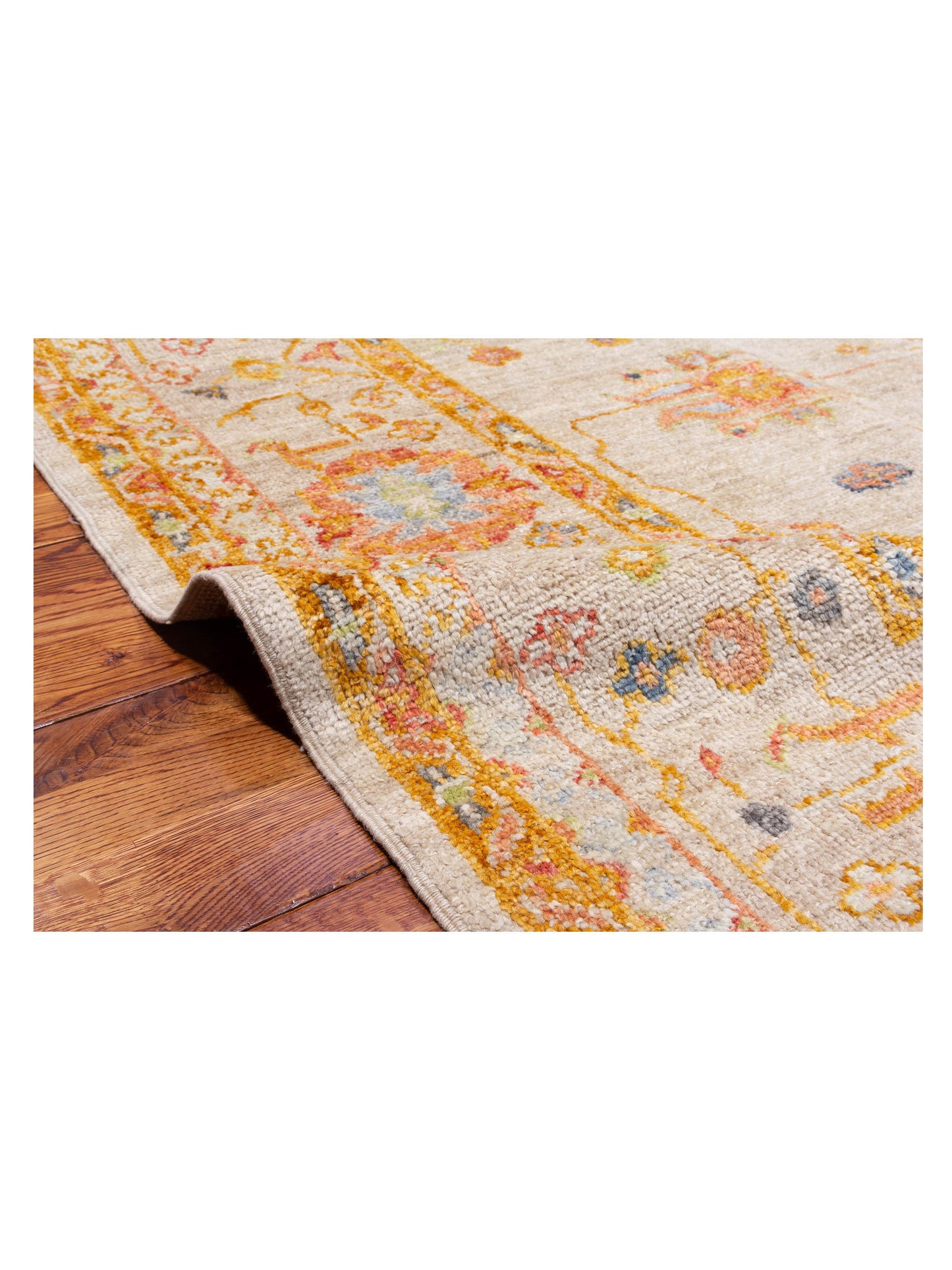 Angora Oushak 148222 Ivory Silver 8.2x9.3 Hand Knotted Rug