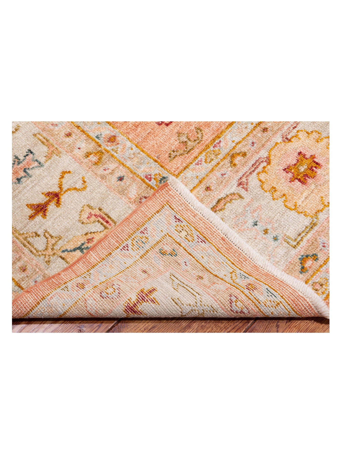 Angora Oushak 148225 Pink Ivory 10.3x13 Hand Knotted Rug