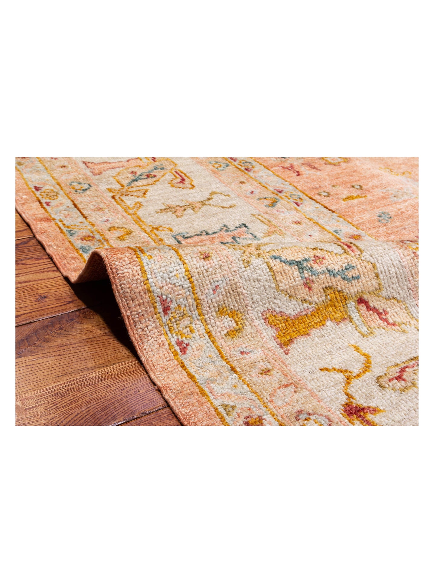 Angora Oushak 148225 Pink Ivory 10.3x13 Hand Knotted Rug