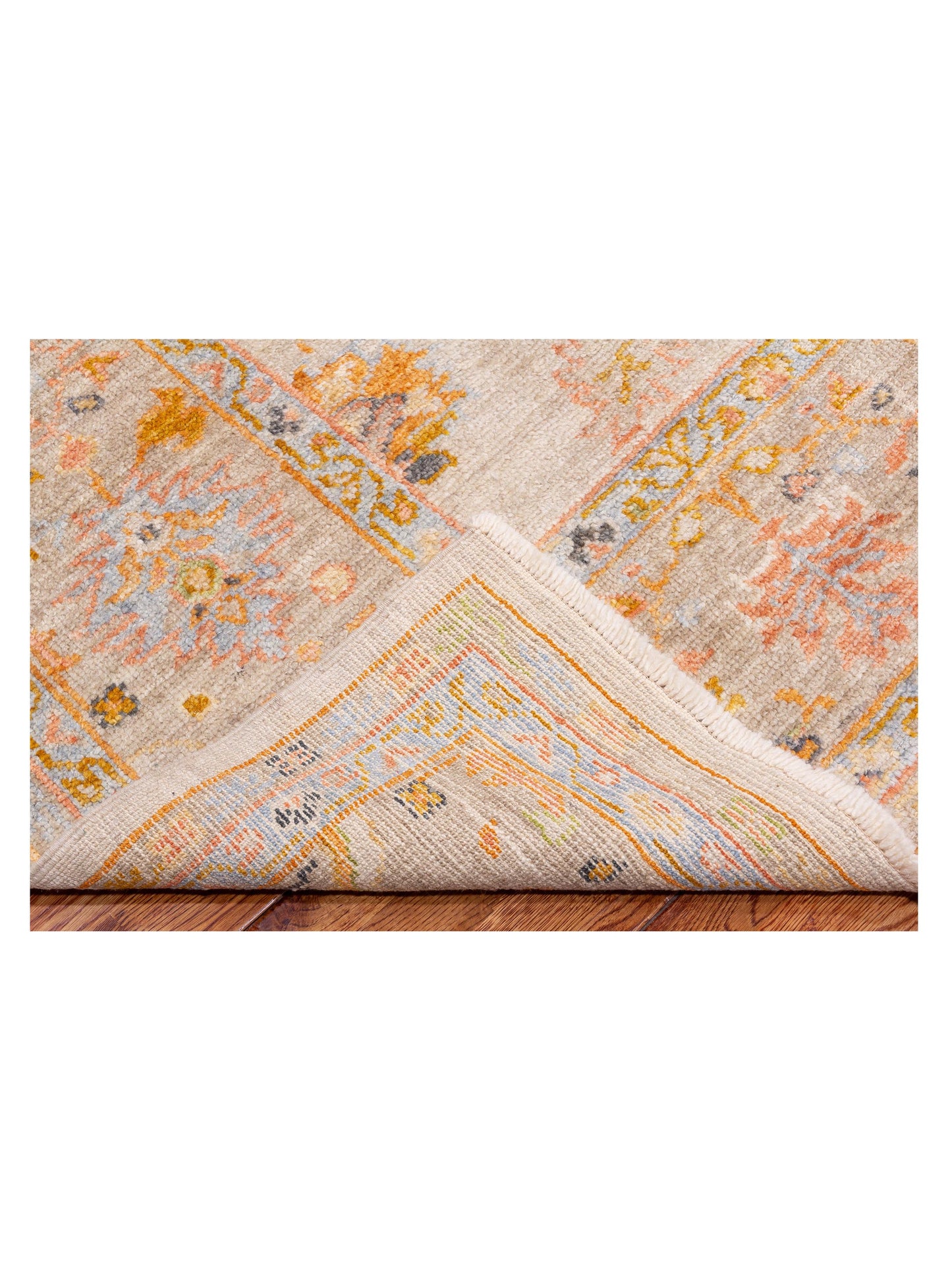 Angora Oushak 148233 Ivory Silver 8.3x9.7 Hand Knotted Rug