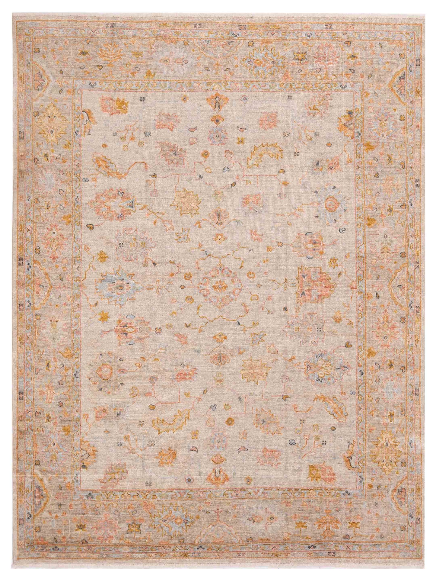 Anadol Angora Oushak  Ivory Silver Traditional