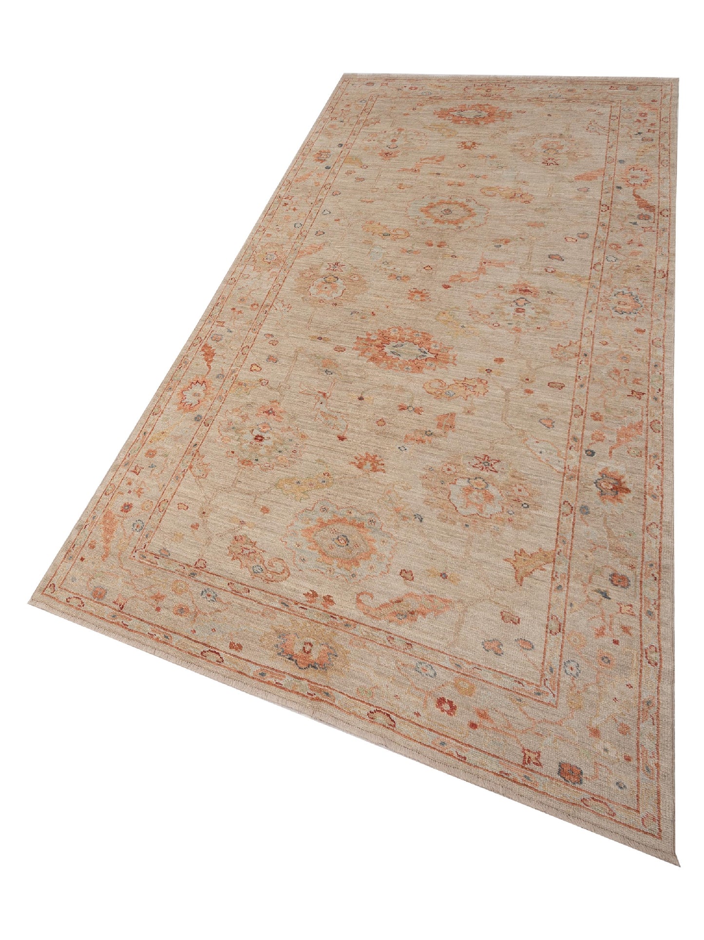 Angora Oushak 148243 Ivory Silver 6.1x13.4 Hand Knotted Rug