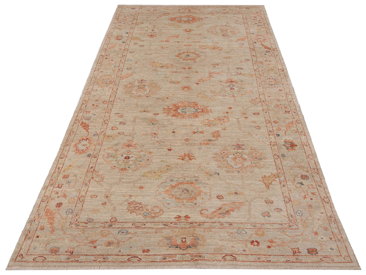Angora Oushak 148243 Ivory Silver 6.1x13.4 Hand Knotted Rug