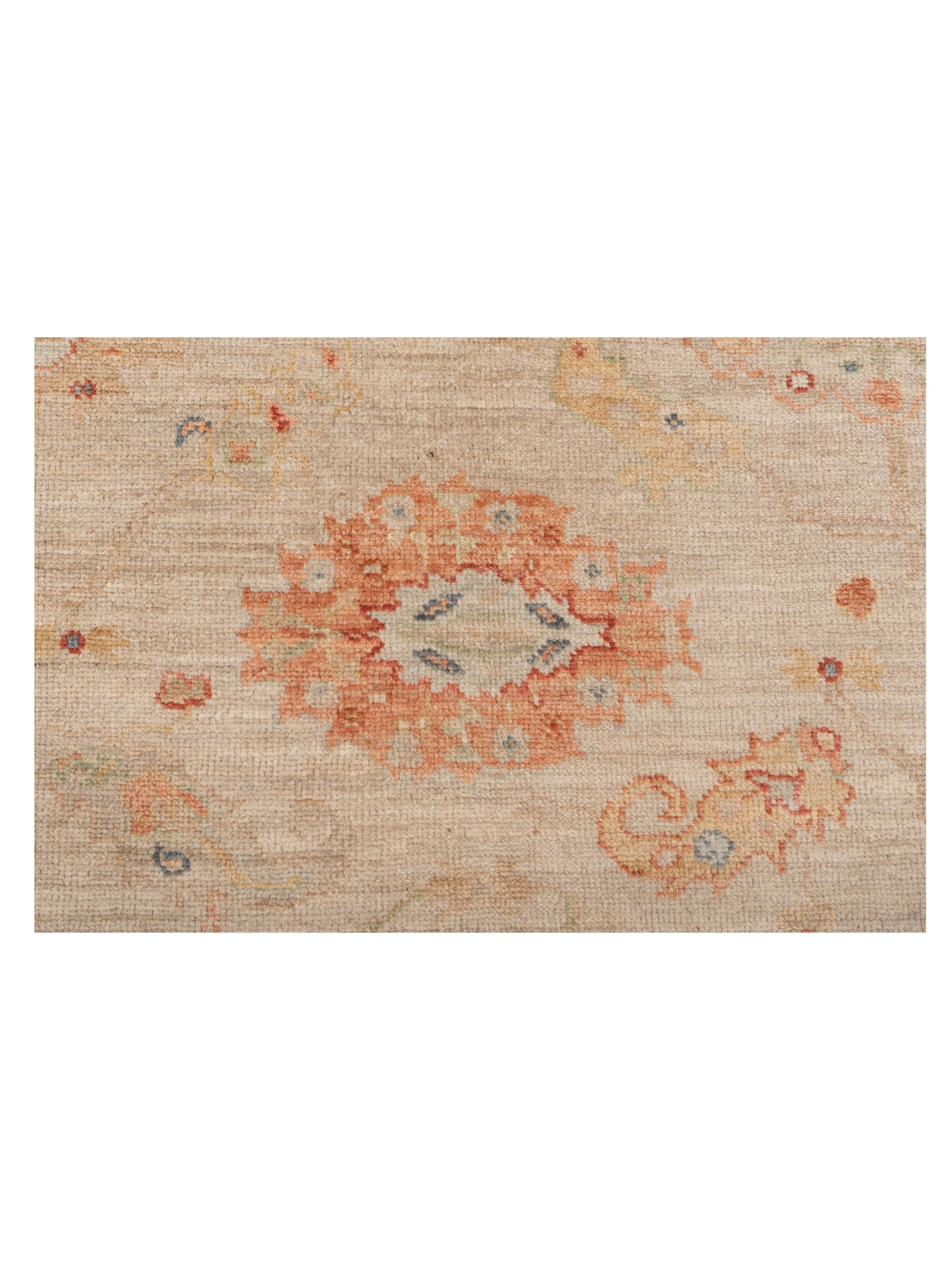 Angora Oushak 148243 Ivory Silver 6.1x13.4 Hand Knotted Rug