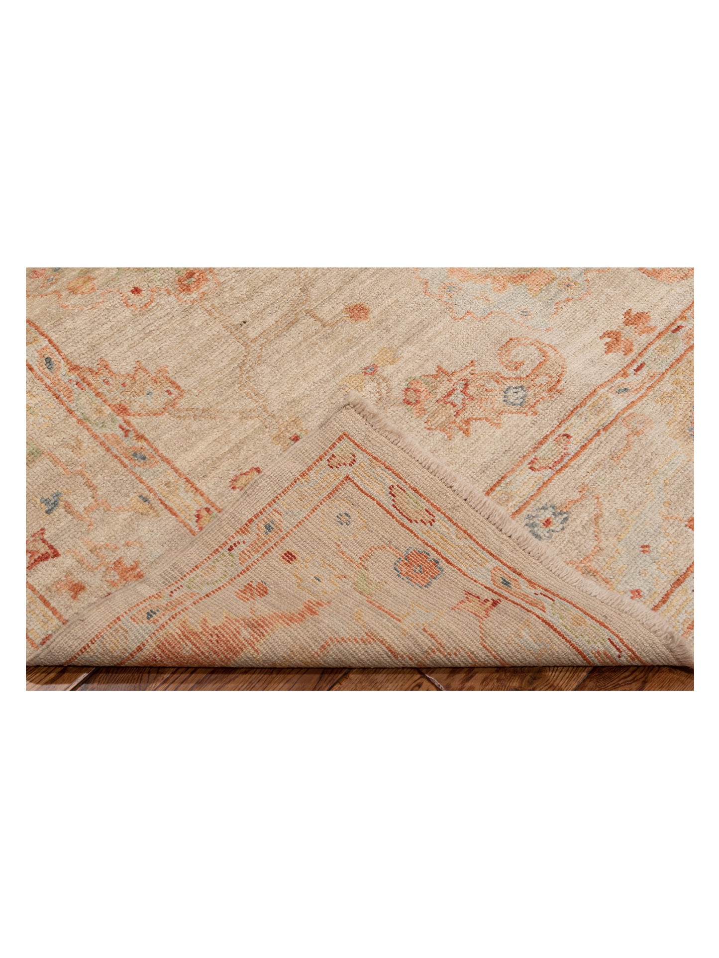 Angora Oushak 148243 Ivory Silver 6.1x13.4 Hand Knotted Rug