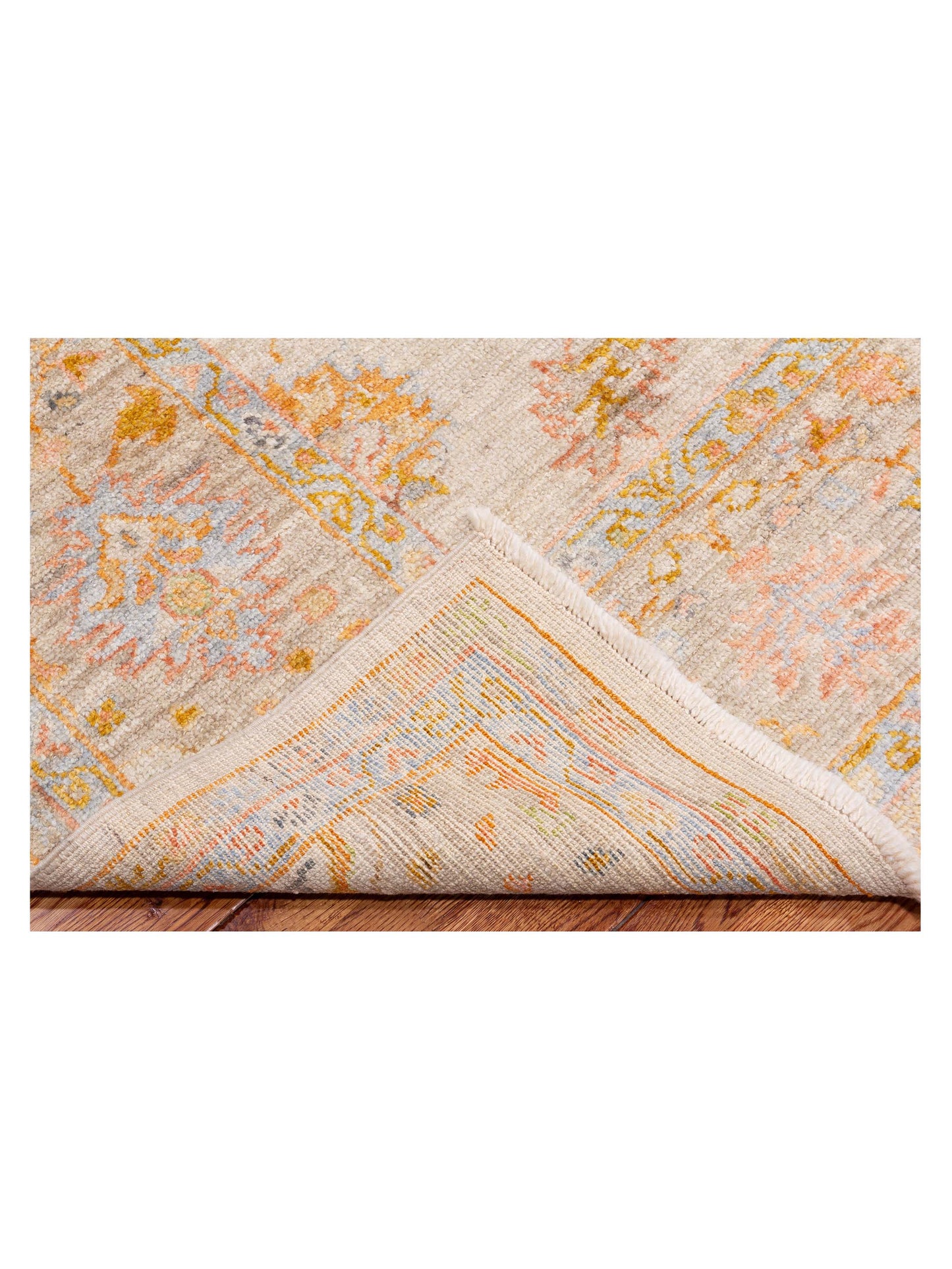 Angora Oushak 148255 Ivory Silver 8.3x9.6 Hand Knotted Rug