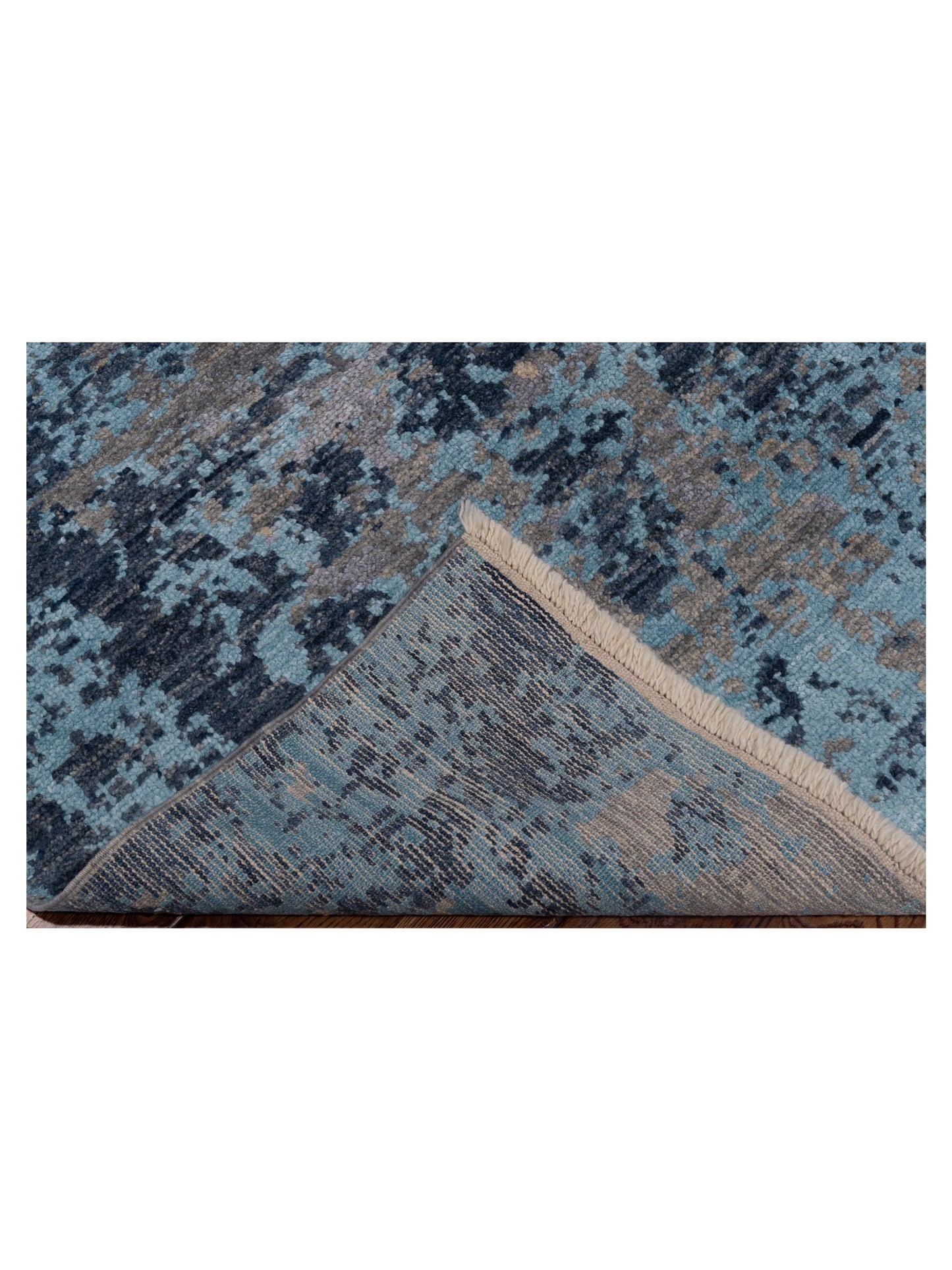 Angora Oushak 148256 Multi Blue Gray 8x9.6 Hand Knotted Rug