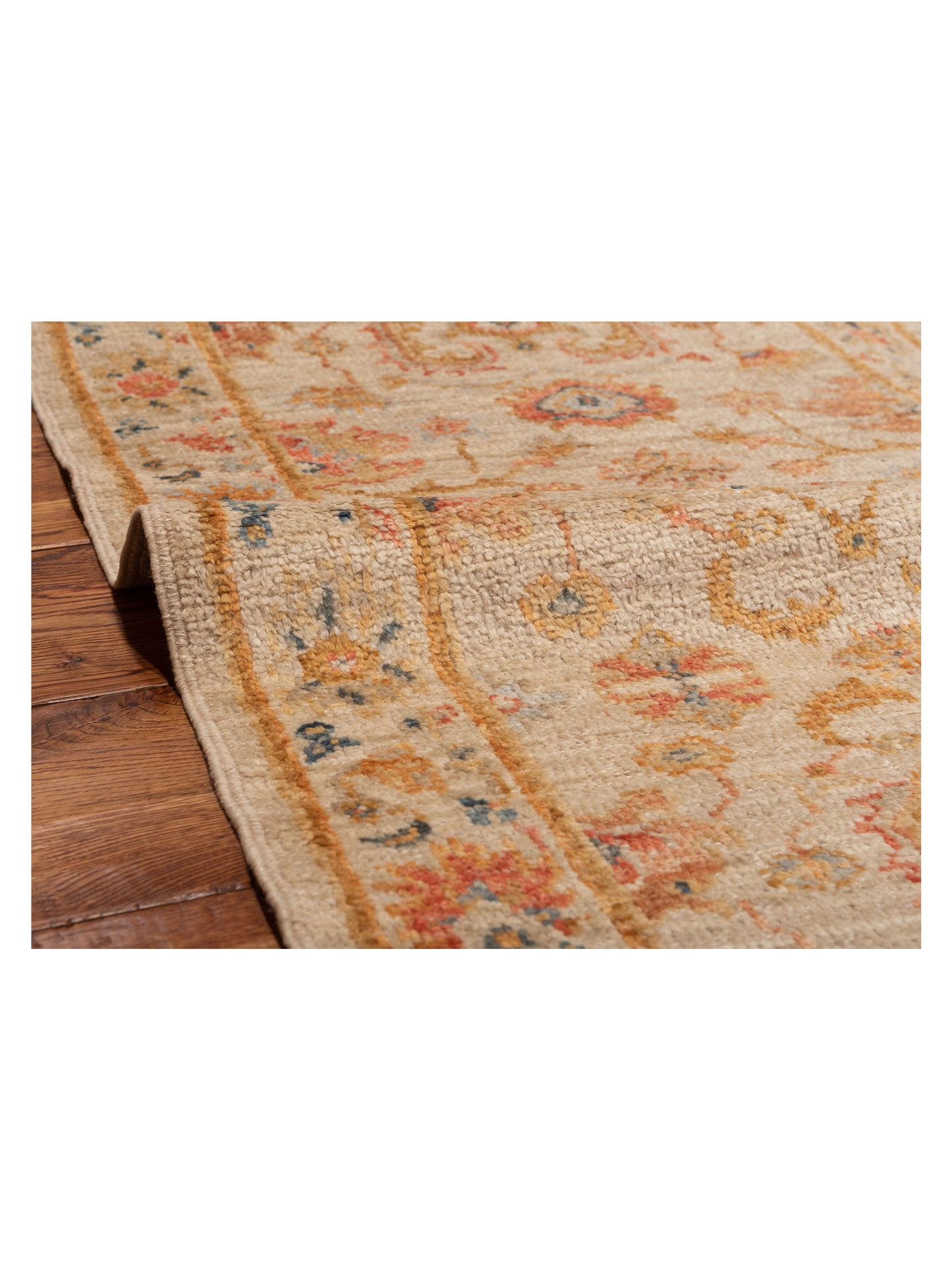 Angora Oushak 148270 Ivory Ivory 2.8x15.2 Hand Knotted Rug
