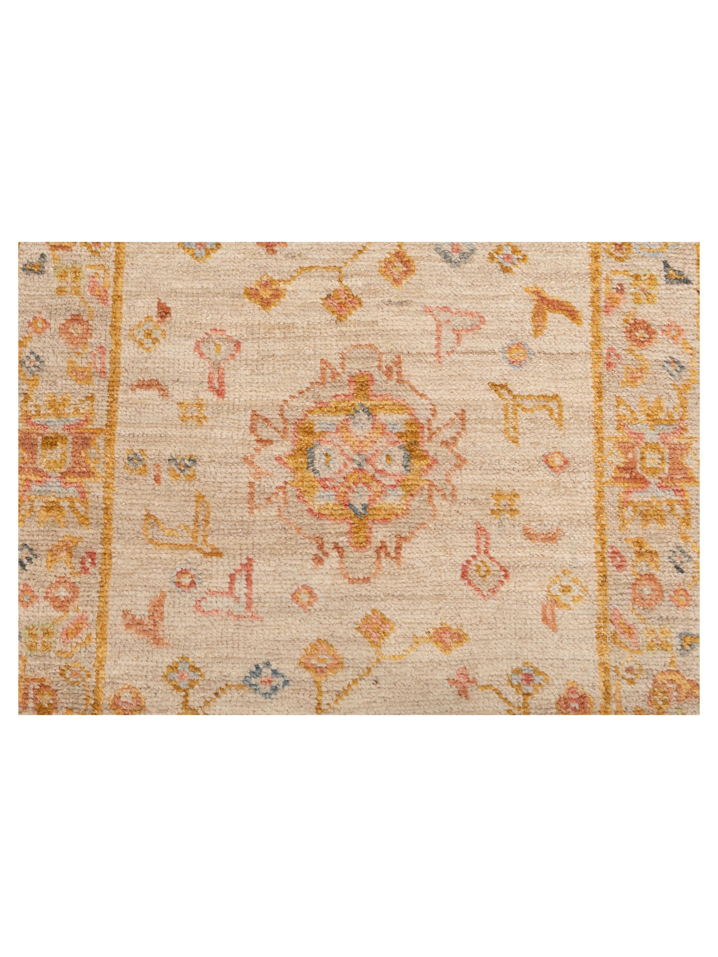 Angora Oushak 148273 Ivory Silver 2.5x11.5 Hand Knotted Rug
