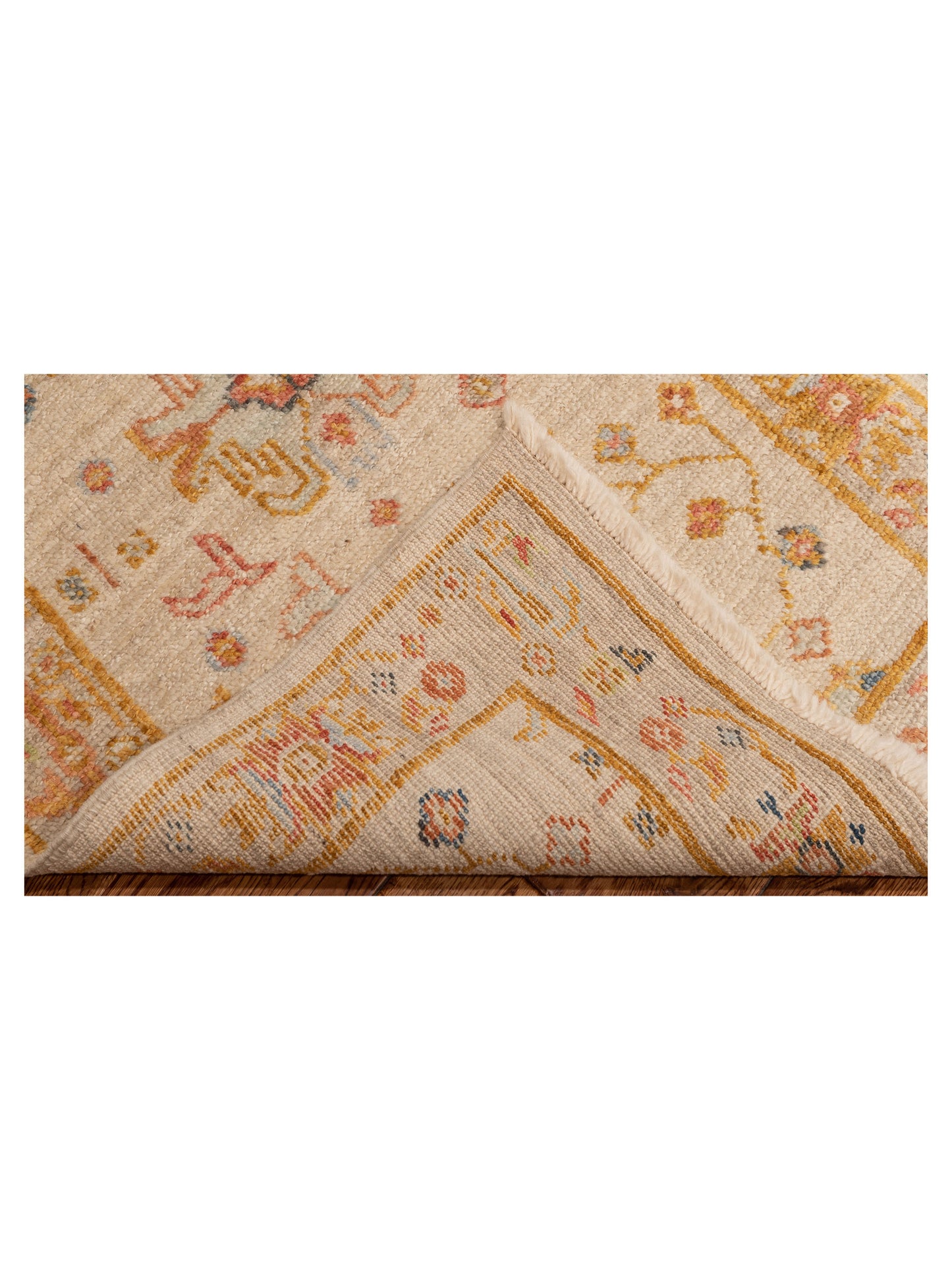 Angora Oushak 148273 Ivory Silver 2.5x11.5 Hand Knotted Rug