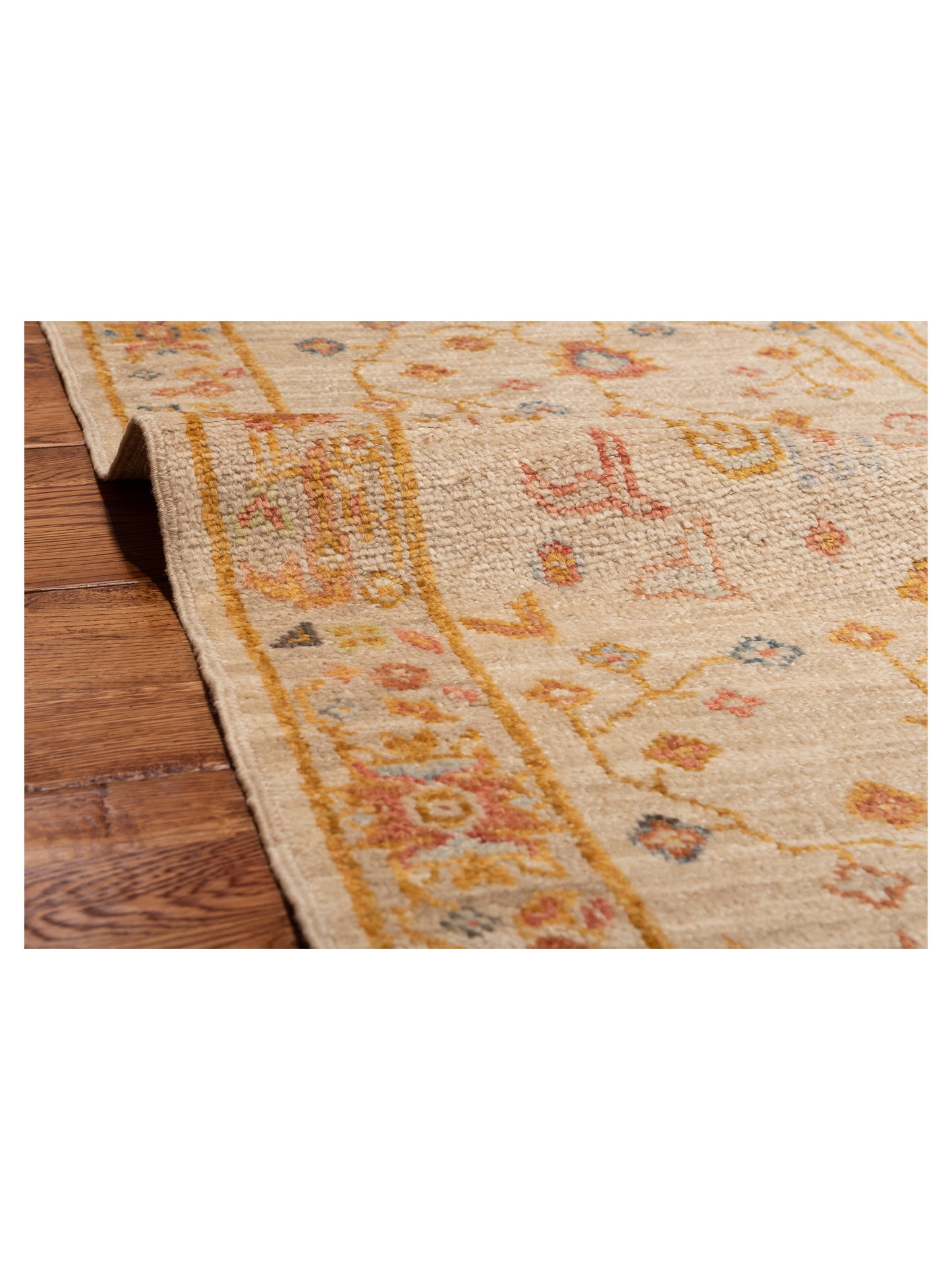 Angora Oushak 148273 Ivory Silver 2.5x11.5 Hand Knotted Rug