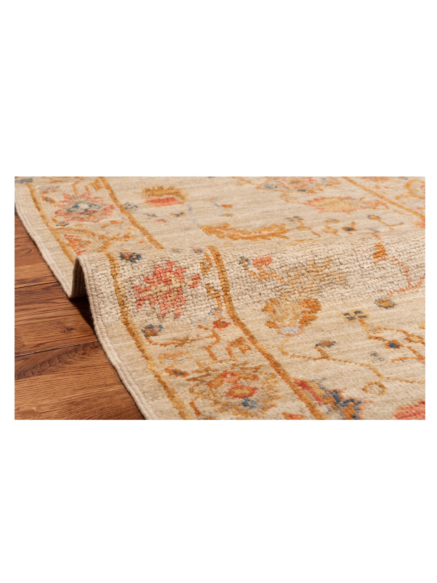 Angora Oushak 148274 Ivory Ivory 2.6x13.3 Hand Knotted Rug