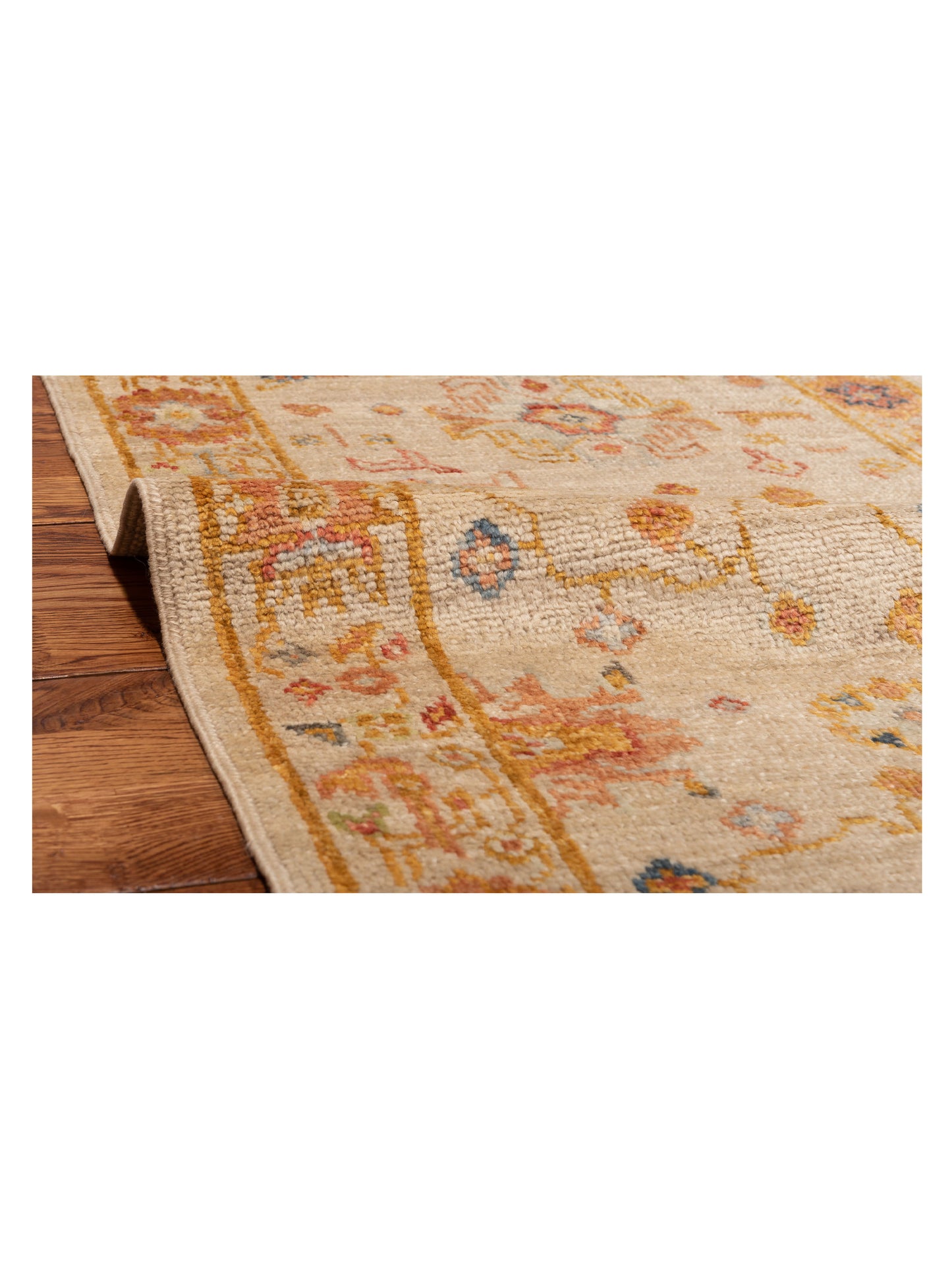 Angora Oushak 148277 Ivory Silver 2.6x12.11 Hand Knotted Rug