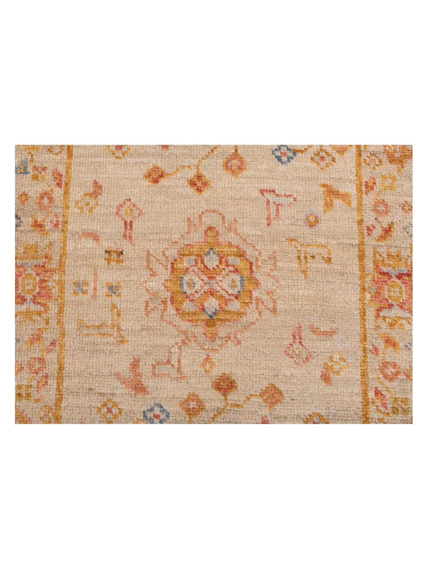 Angora Oushak 148278 Ivory Ivory 2.7x15.3 Hand Knotted Rug