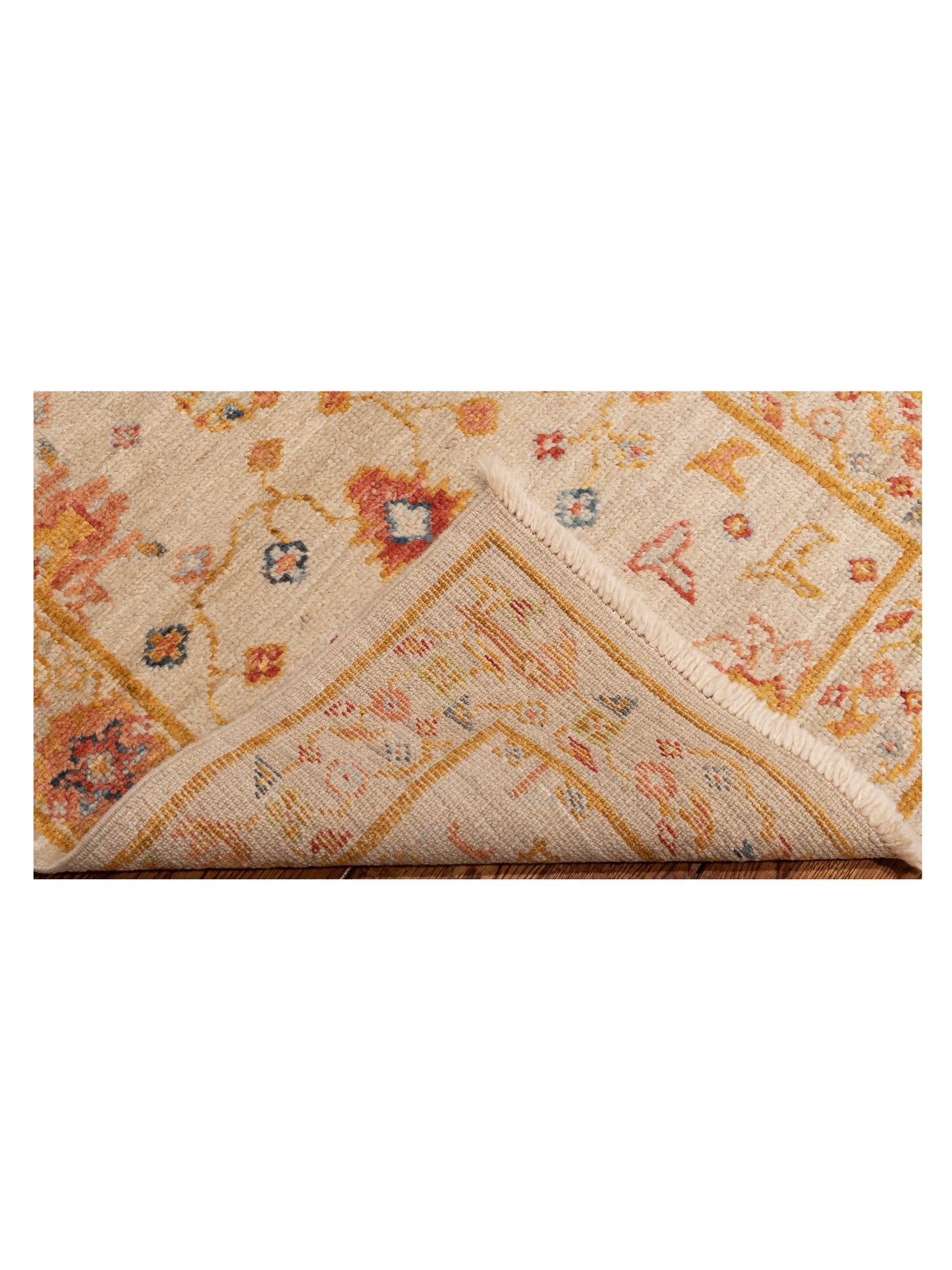 Angora Oushak 148278 Ivory Ivory 2.7x15.3 Hand Knotted Rug
