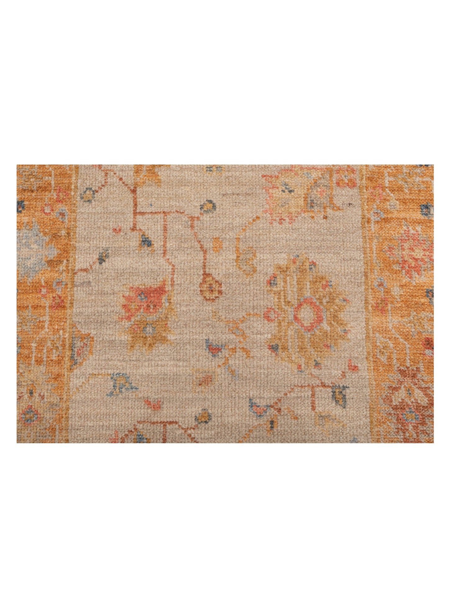 Angora Oushak 148282 Ivory Orange 2.7x11.10 Hand Knotted Rug