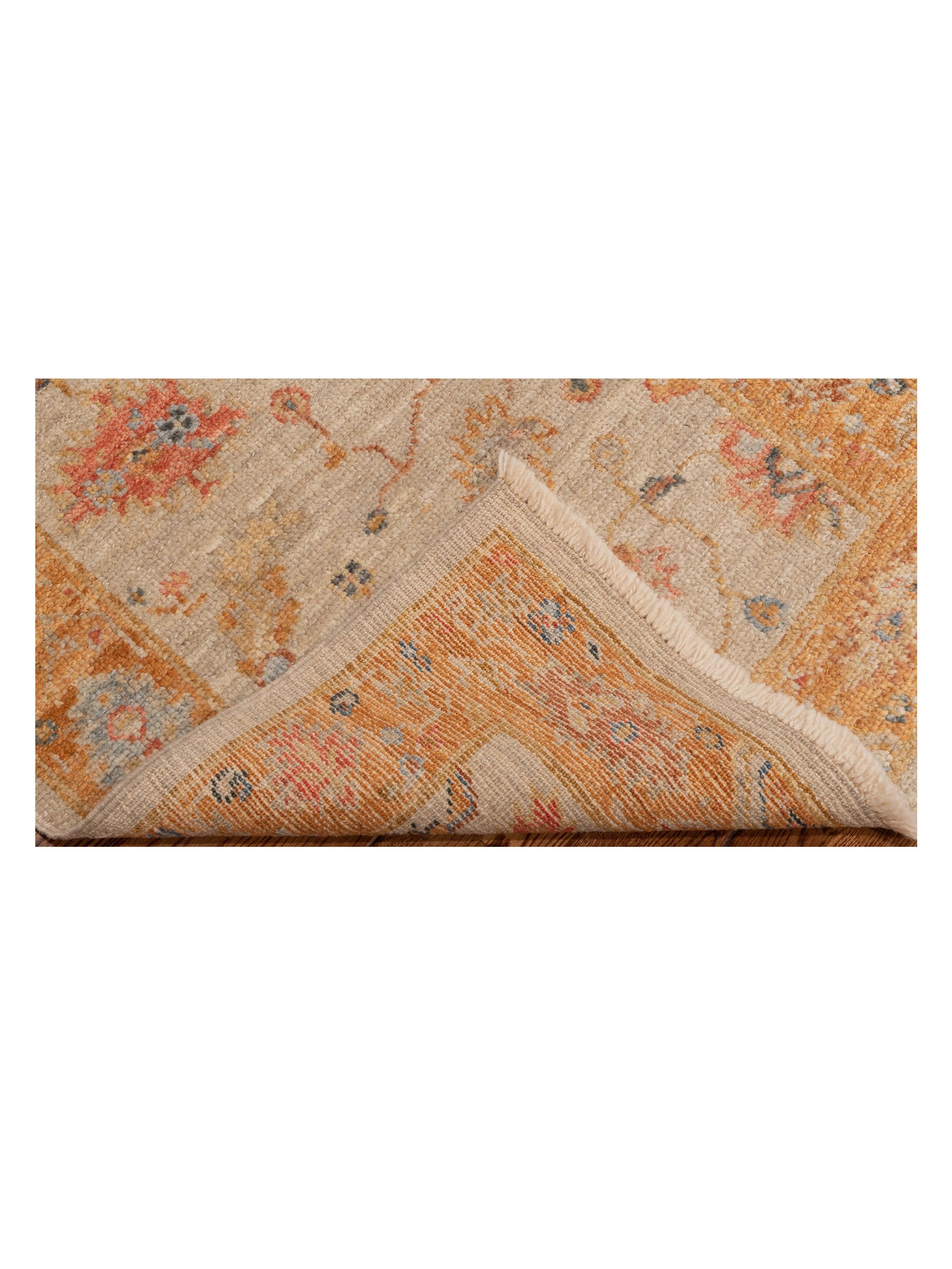 Angora Oushak 148282 Ivory Orange 2.7x11.10 Hand Knotted Rug