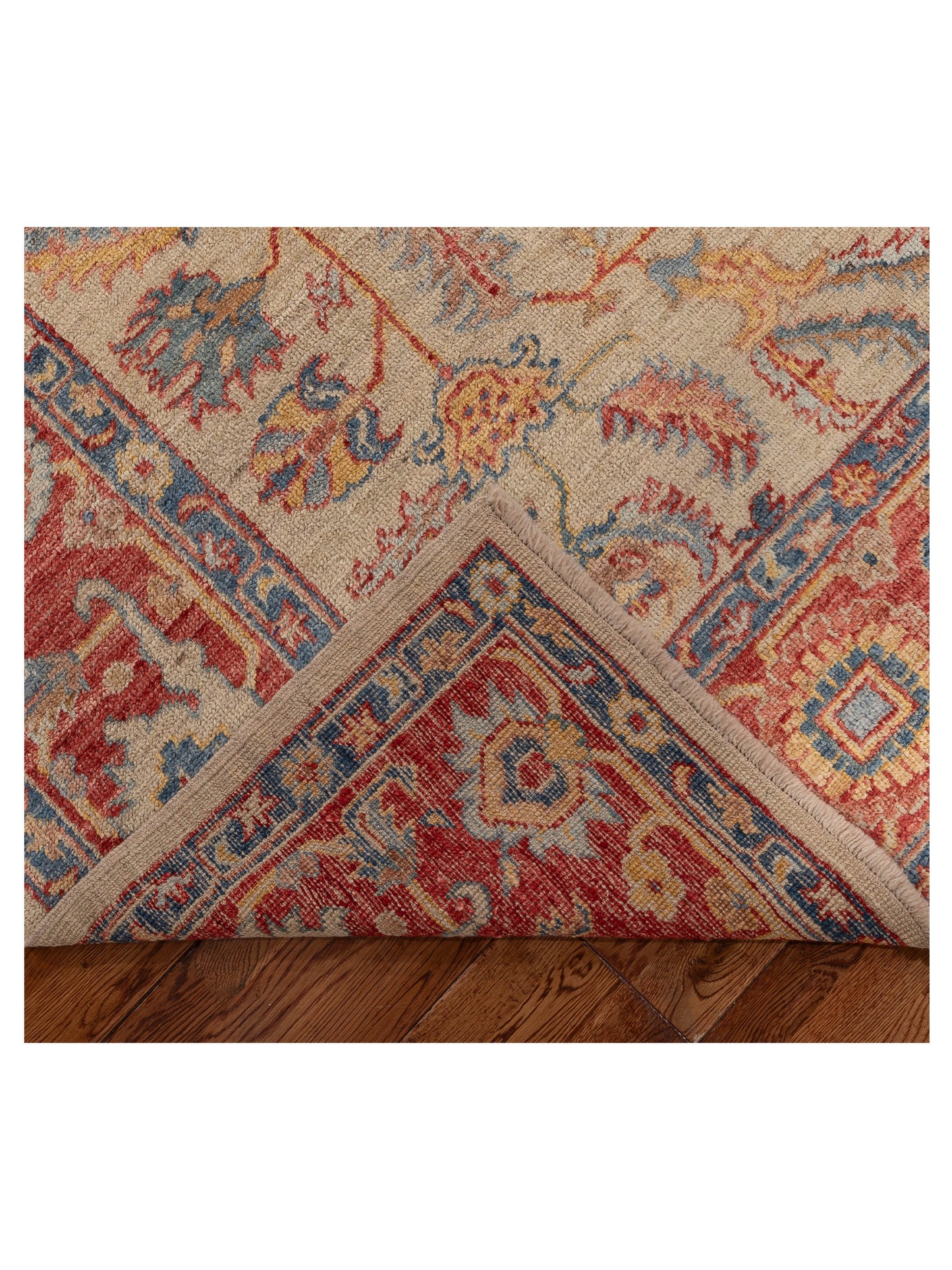 Angora Oushak 148298 Ivory Red 7.11x9.10 Hand Knotted Rug