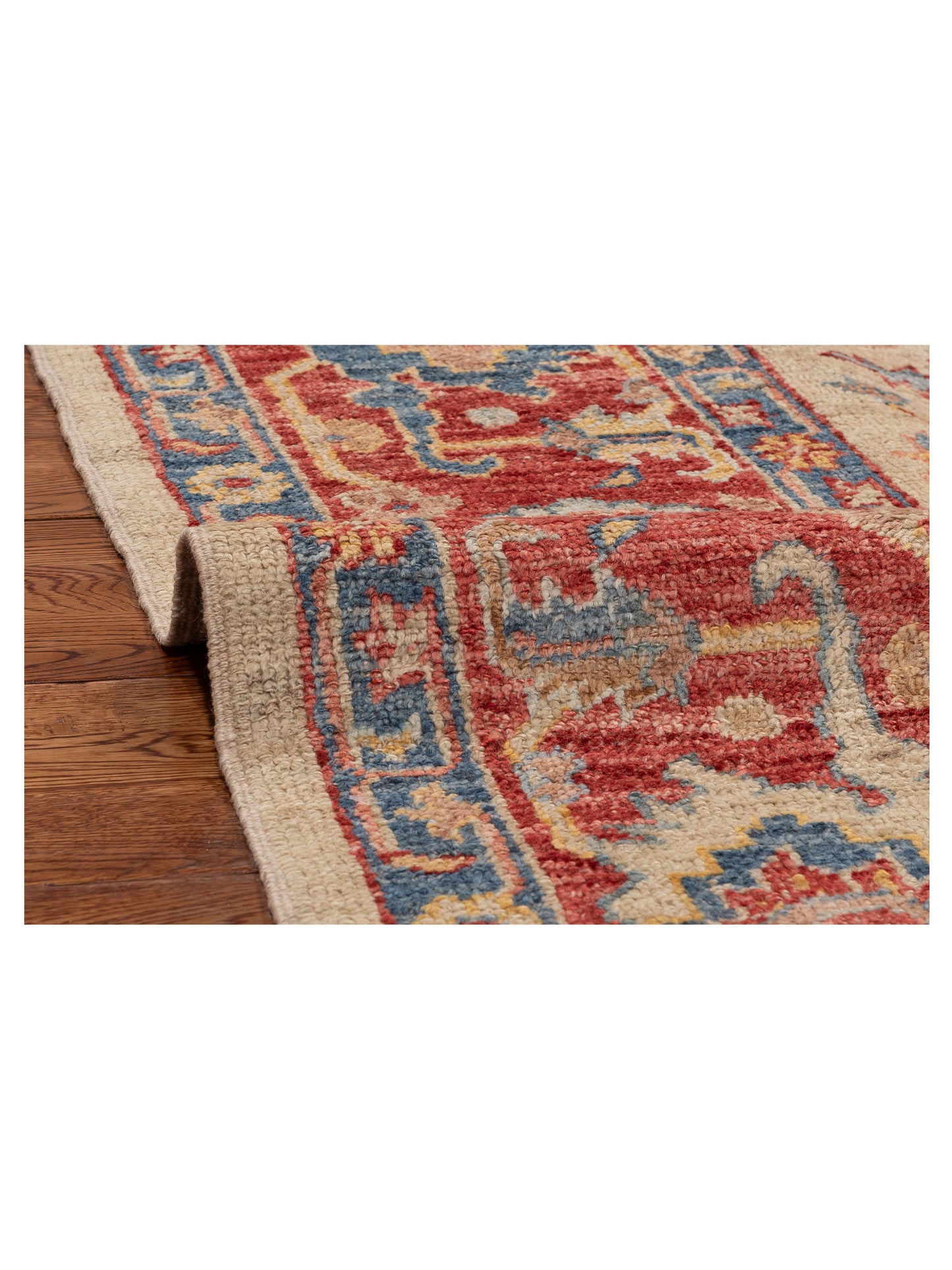 Angora Oushak 148298 Ivory Red 7.11x9.10 Hand Knotted Rug