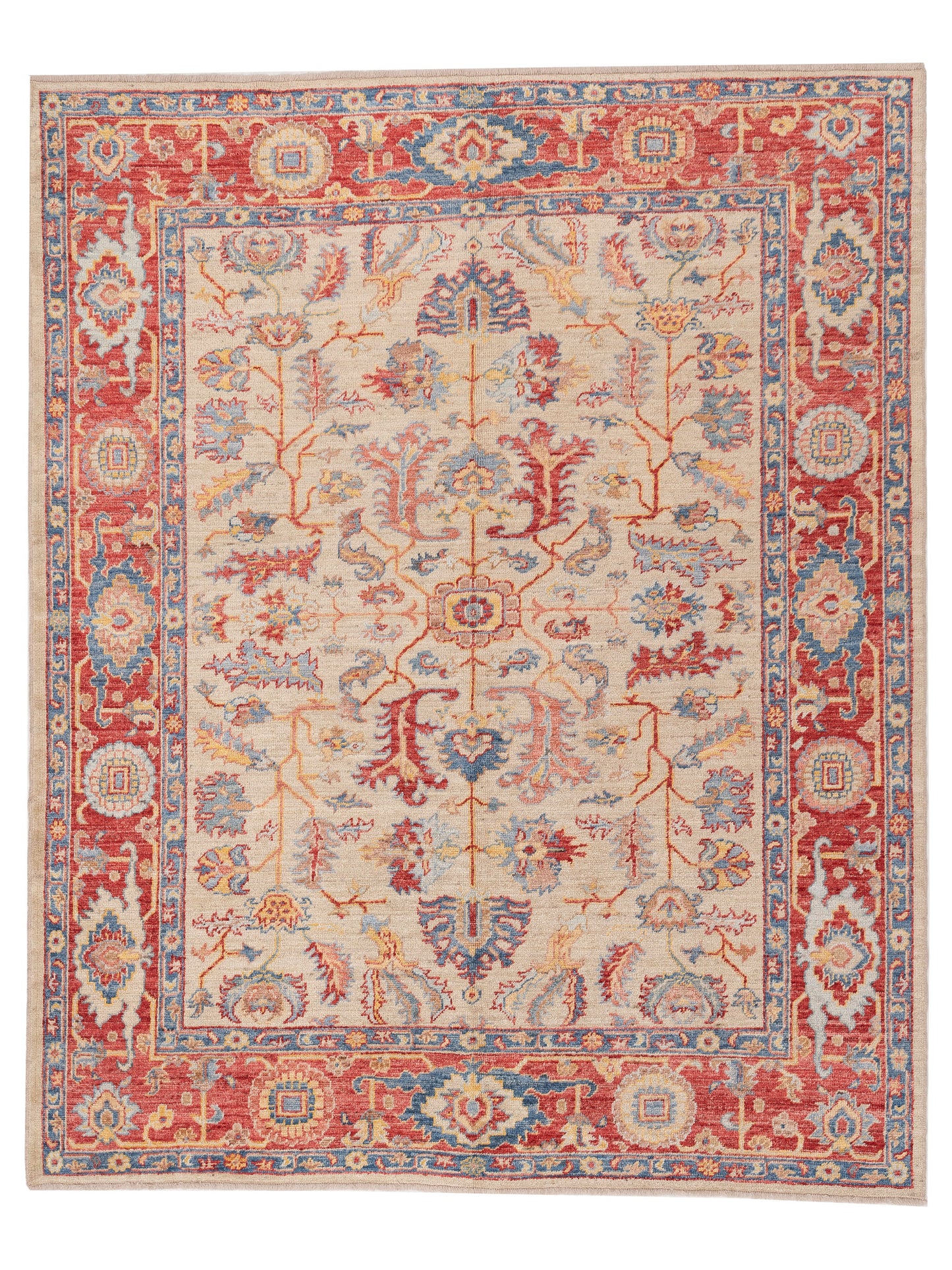 Anadol Angora Oushak Ivory Red Traditional