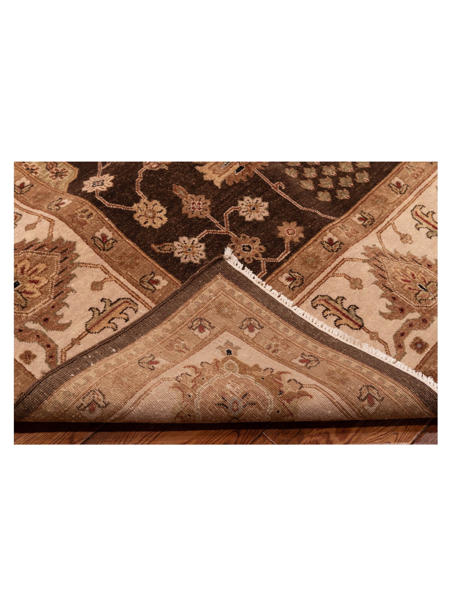 Ghazani 148309 Dark Green Ivory 9x11.9 Hand Knotted Rug