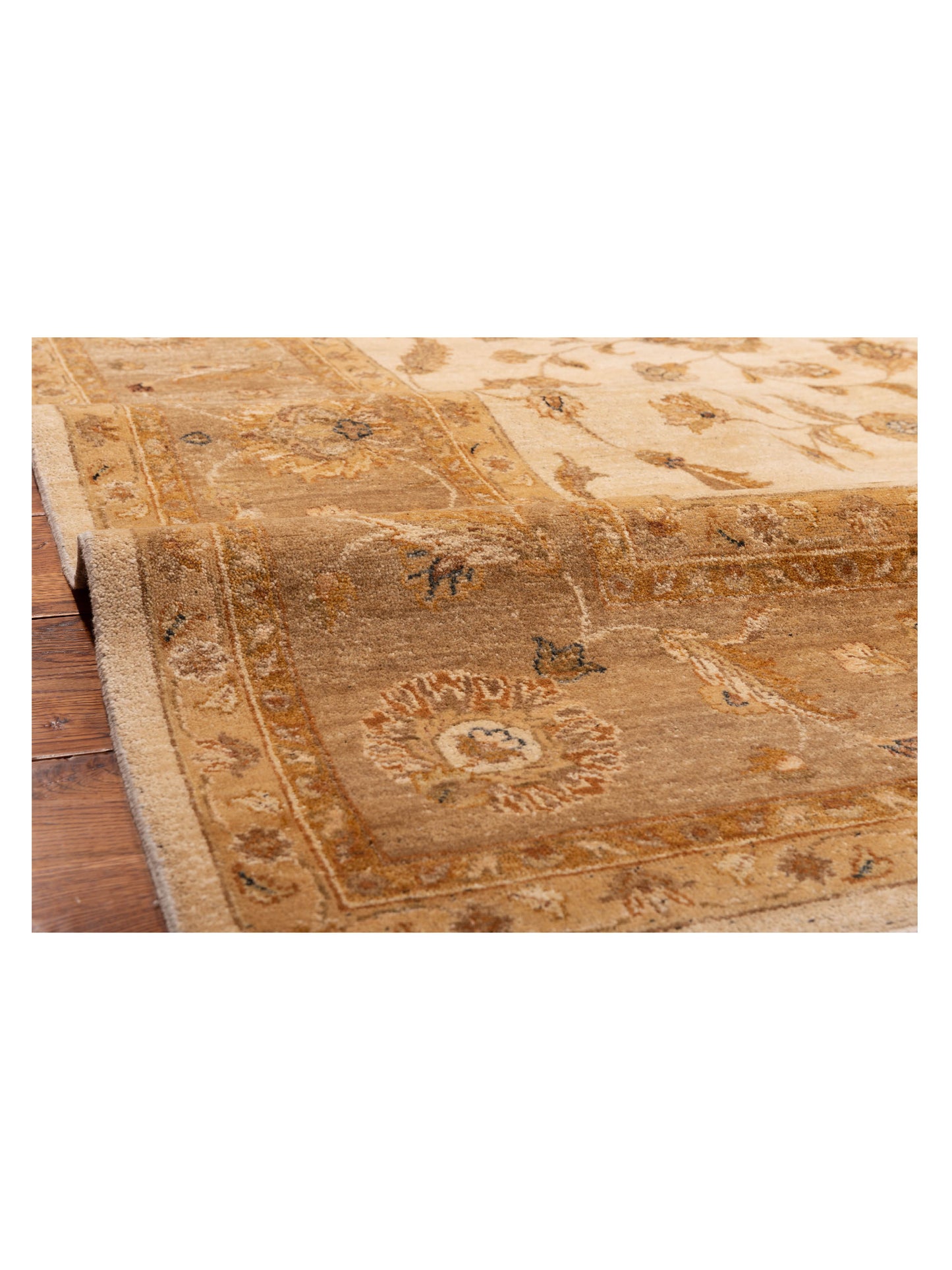 Ghazani 148310 Ivory Light Brown 9x11.8 Hand Knotted Rug