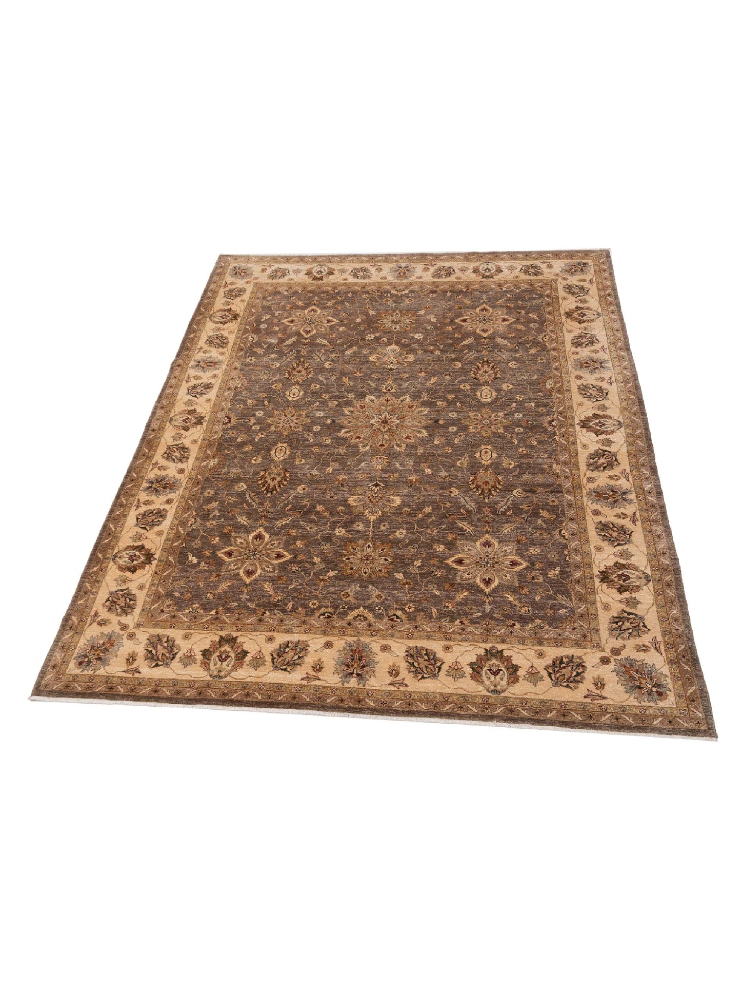 Ghazani 148312 Brown Ivory 8.11x11.9 Hand Knotted Rug