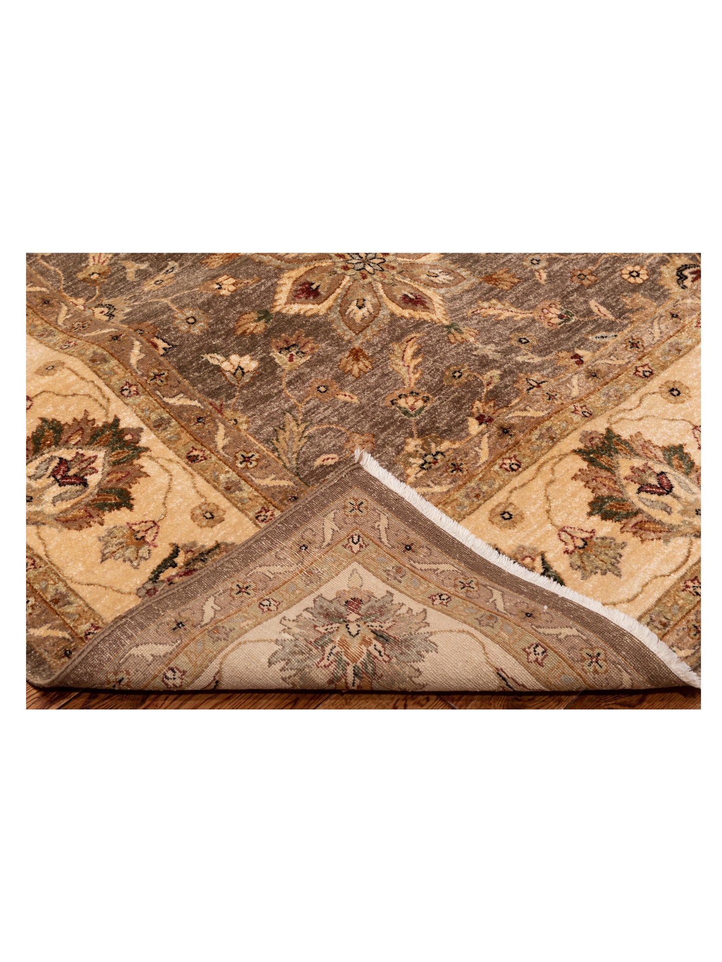 Ghazani 148312 Brown Ivory 8.11x11.9 Hand Knotted Rug