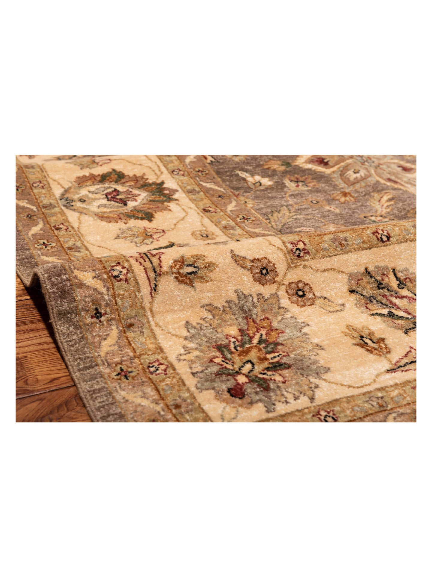 Ghazani 148312 Brown Ivory 8.11x11.9 Hand Knotted Rug