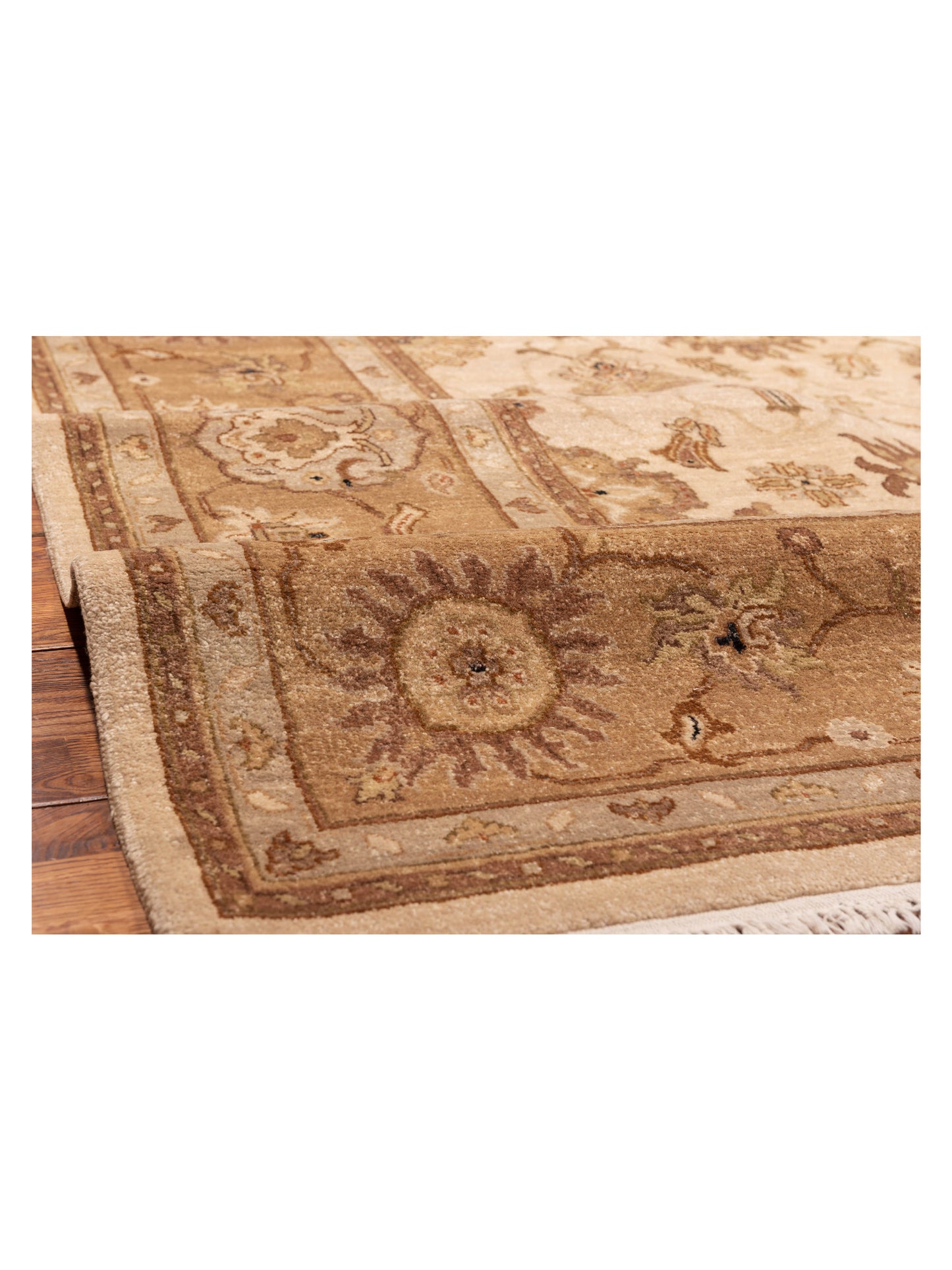 Ghazani 148314 Ivory Gold 8.11x11.10 Hand Knotted Rug