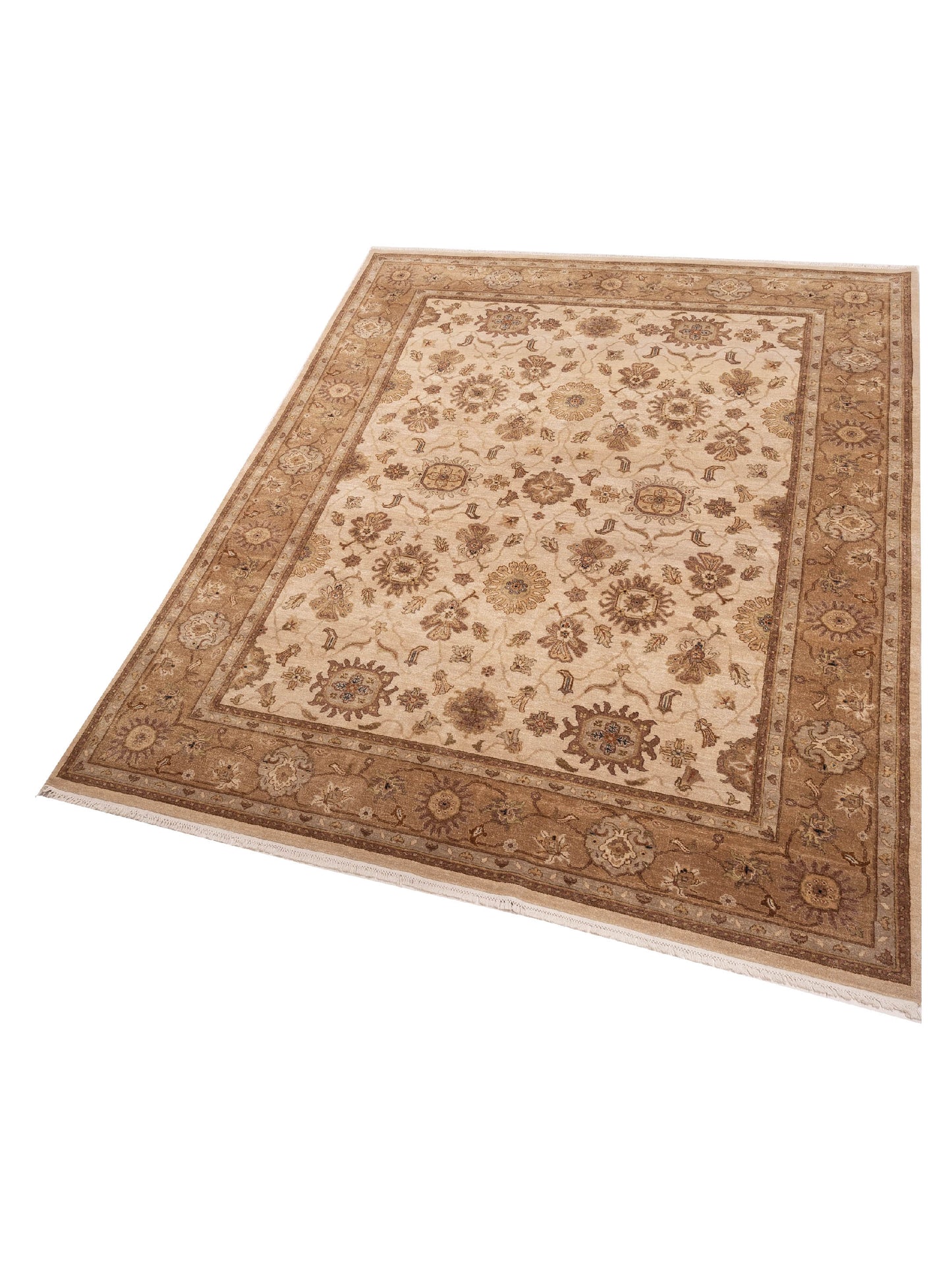 Ghazani 148314 Ivory Gold 8.11x11.10 Hand Knotted Rug