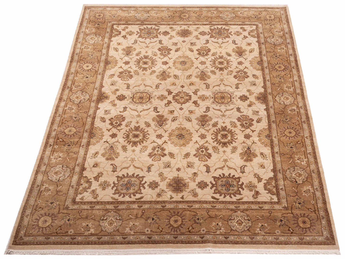 Ghazani 148314 Ivory Gold 8.11x11.10 Hand Knotted Rug