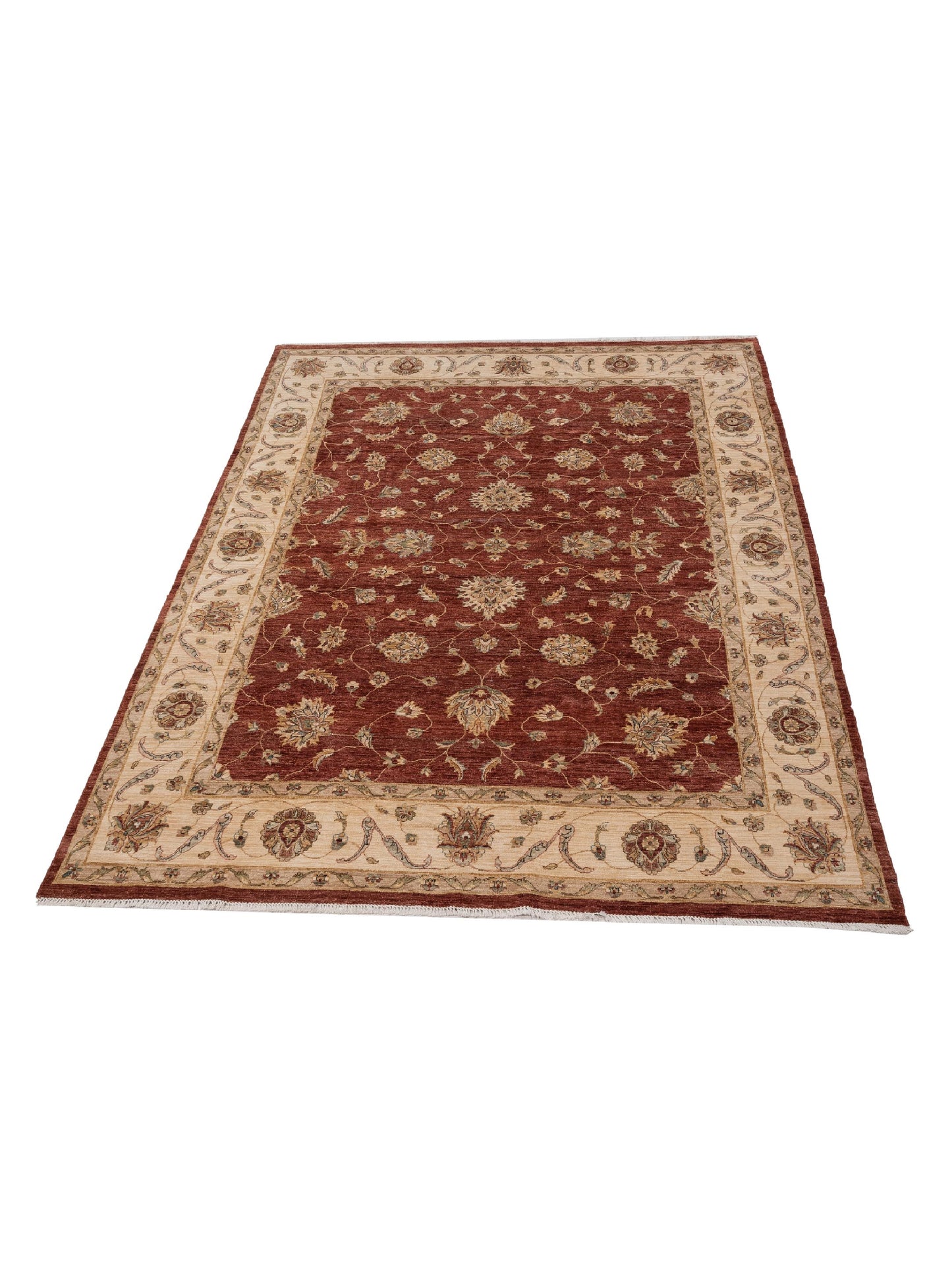 Ghazani 148315 Rust Ivory 8.11x11.9 Hand Knotted Rug
