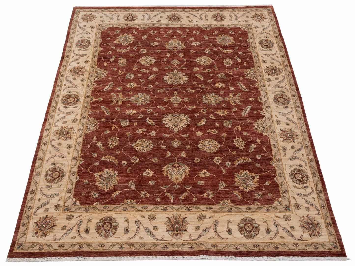 Ghazani 148315 Rust Ivory 8.11x11.9 Hand Knotted Rug
