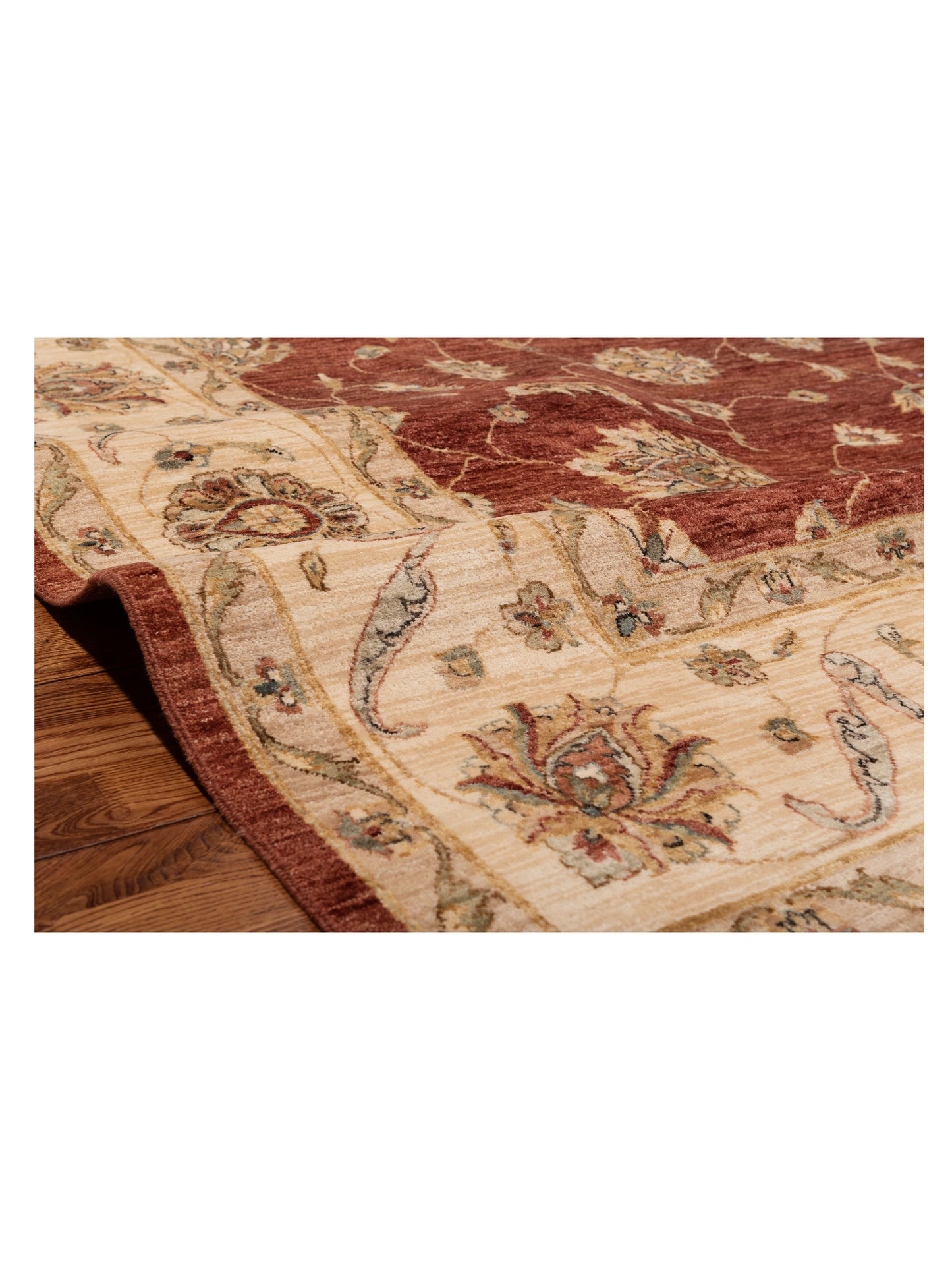 Ghazani 148315 Rust Ivory 8.11x11.9 Hand Knotted Rug