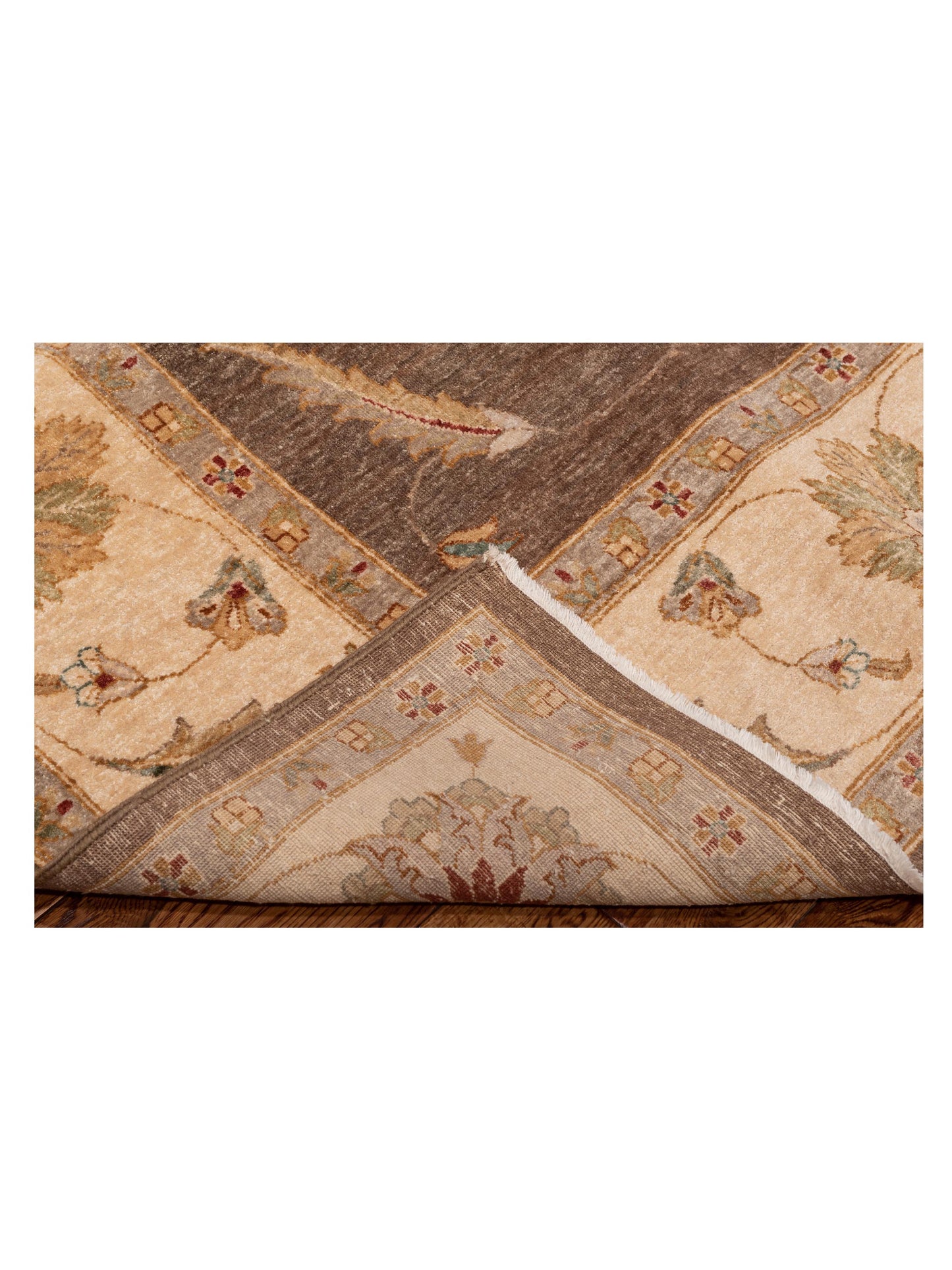 Ghazani 148316 Brown Ivory 8.11x11.10 Hand Knotted Rug