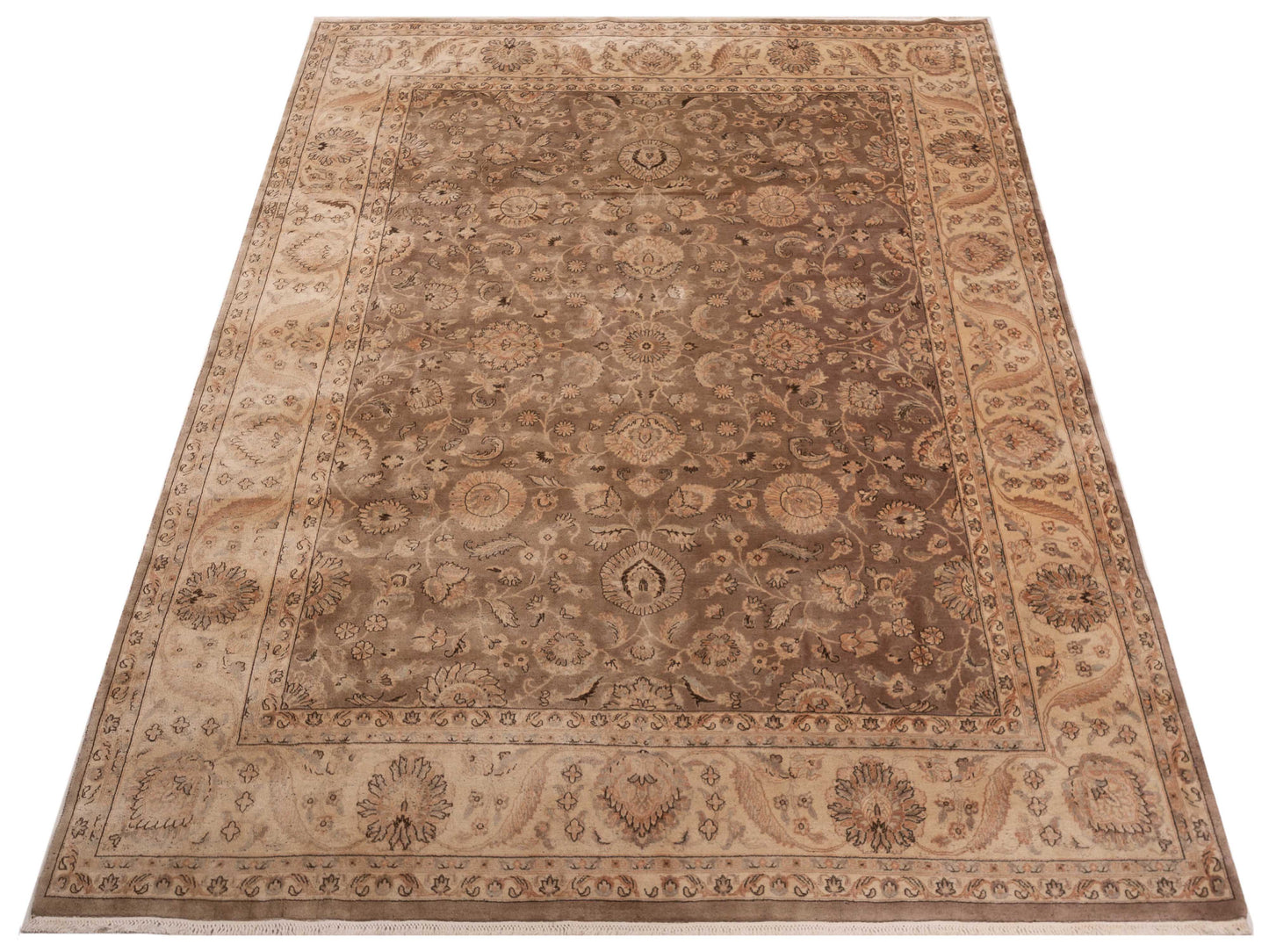 Crown 148317 Brown Beige 9.1x12.2 Hand Knotted Rug