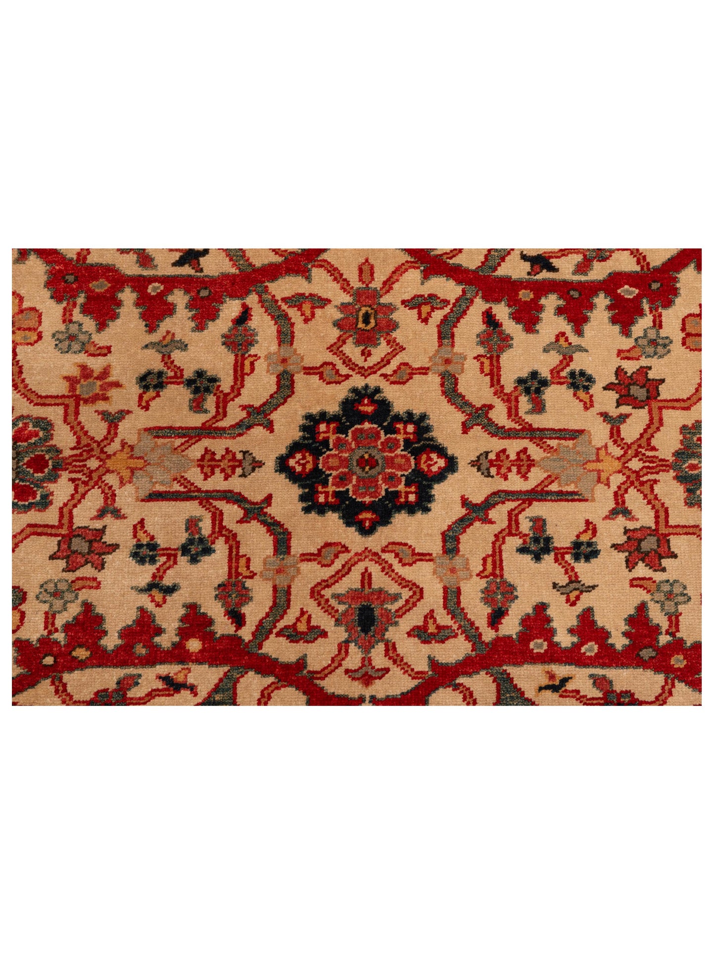 Antique Loom 148319 Ivory Red 6.9x10 Hand Knotted Rug