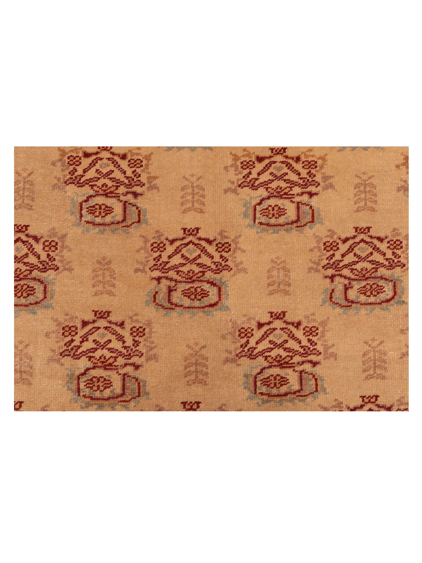 Antique Loom 148320 Beige Red 5.1x7.4 Hand Knotted Rug