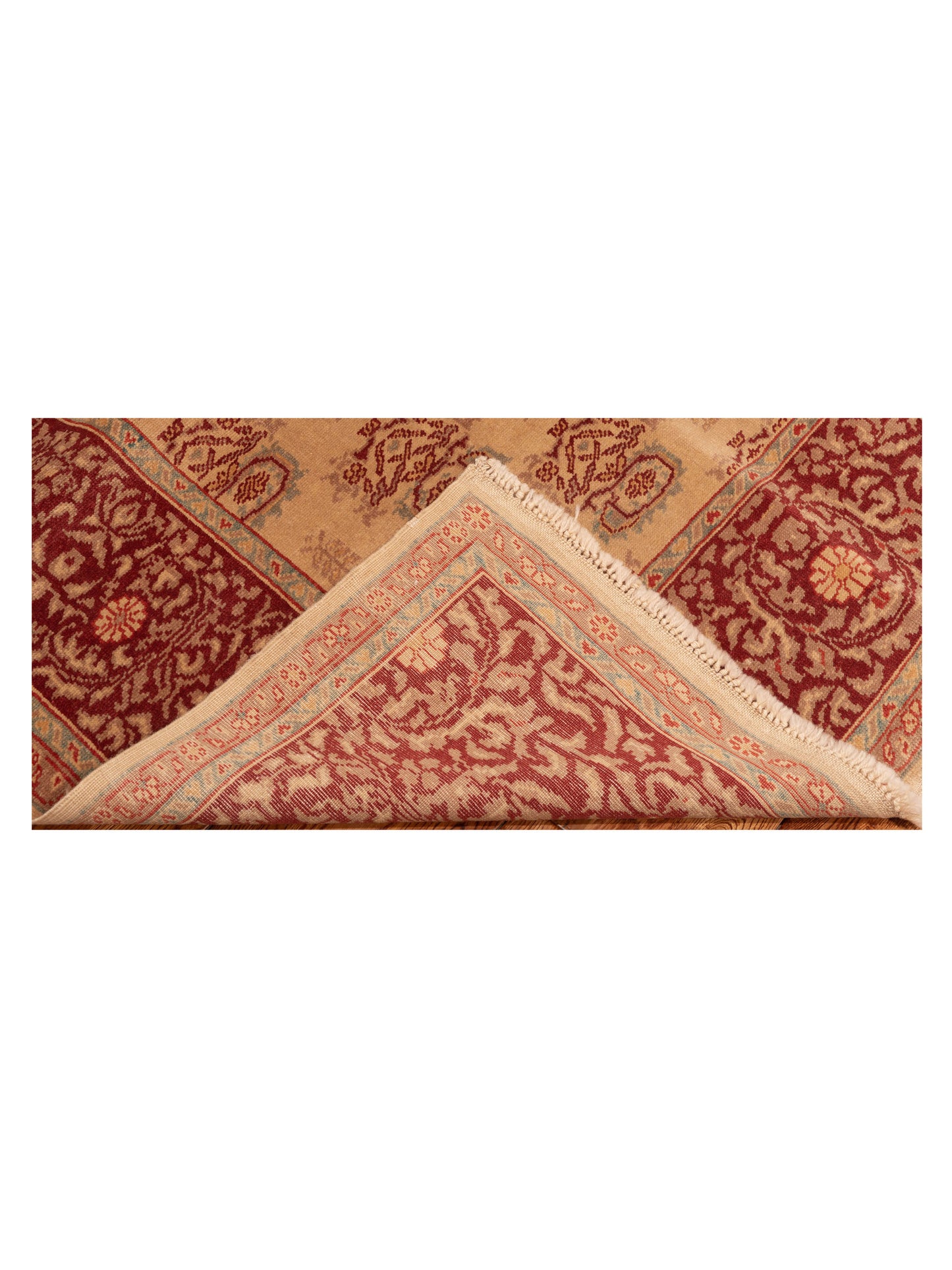 Antique Loom 148320 Beige Red 5.1x7.4 Hand Knotted Rug